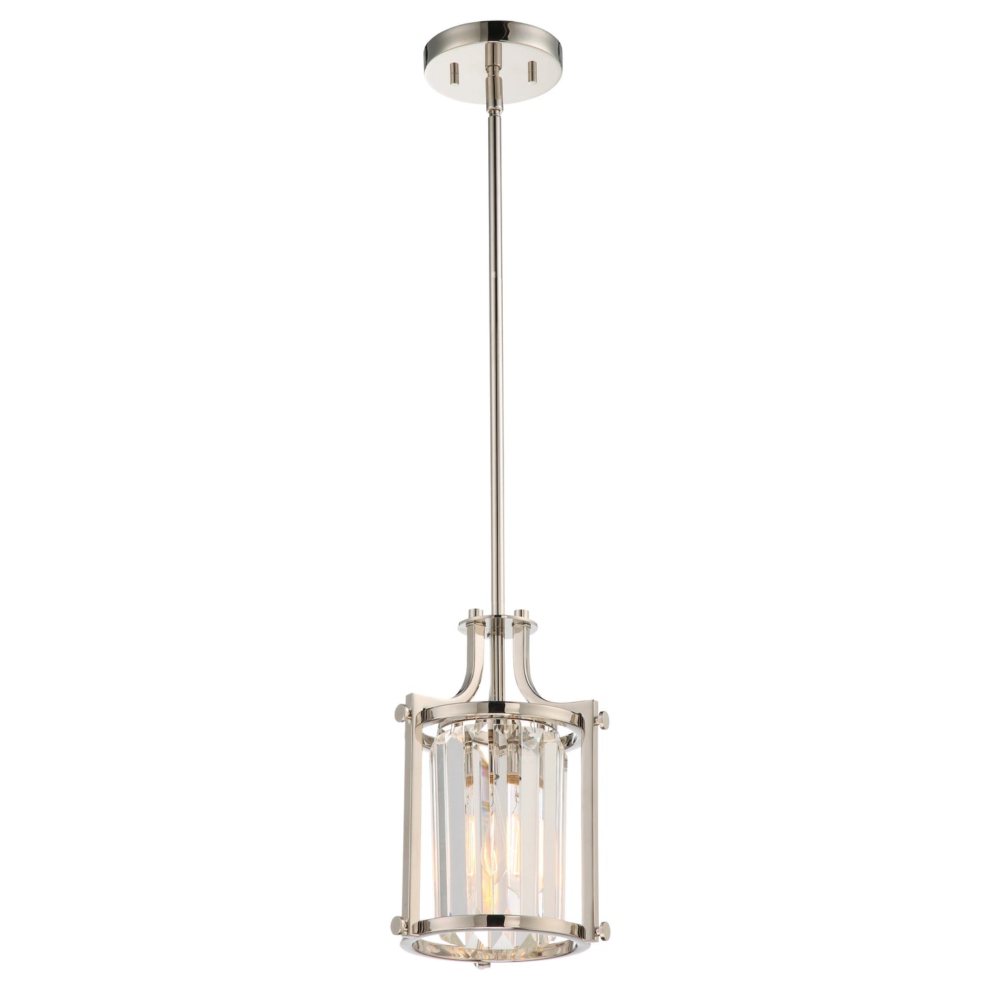 Krys - 1 Light Crystal Accent Mini Pendant - Polished Nickel Finish
