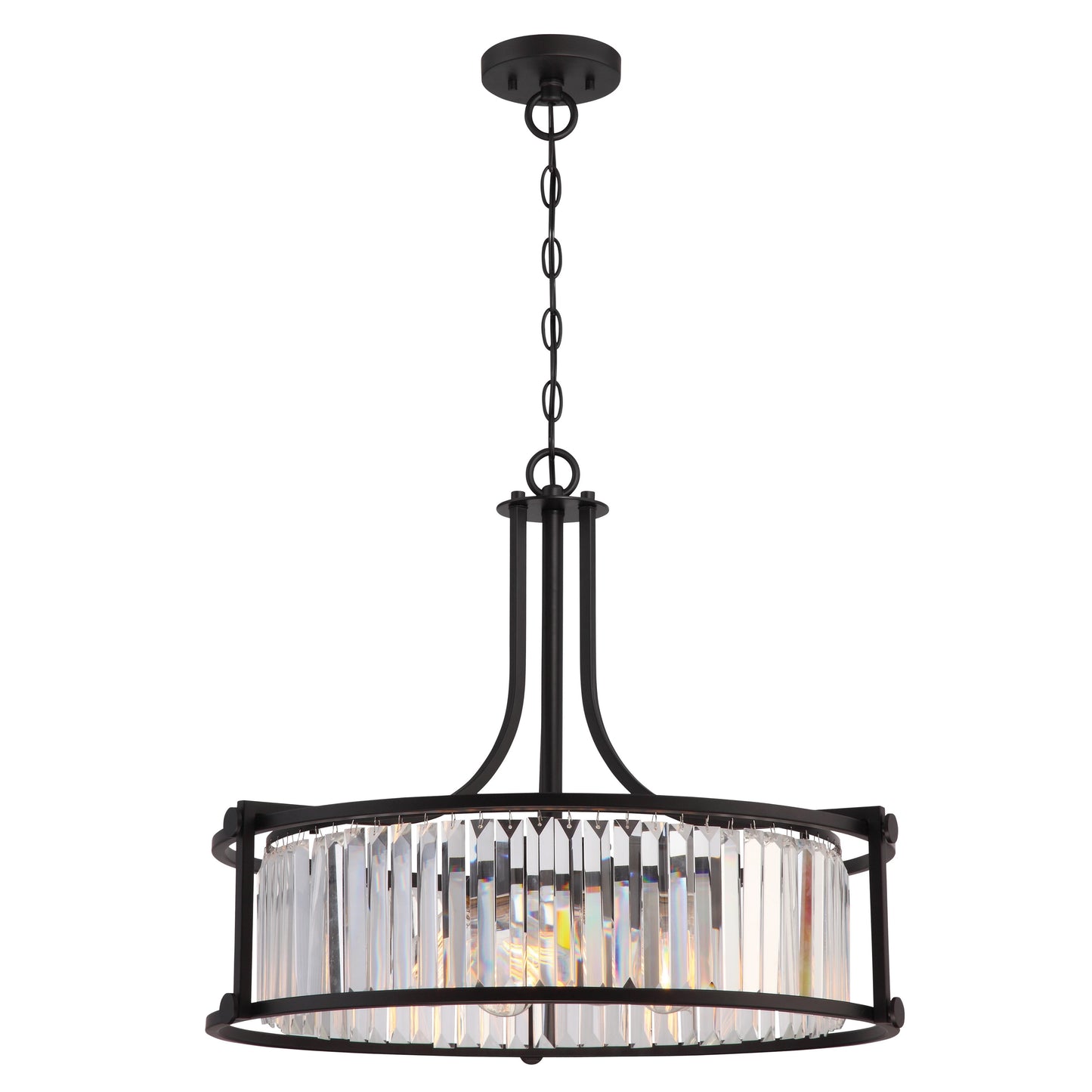 Krys - 4 Light Crystal Accent Pendant - Aged Bronze Finish