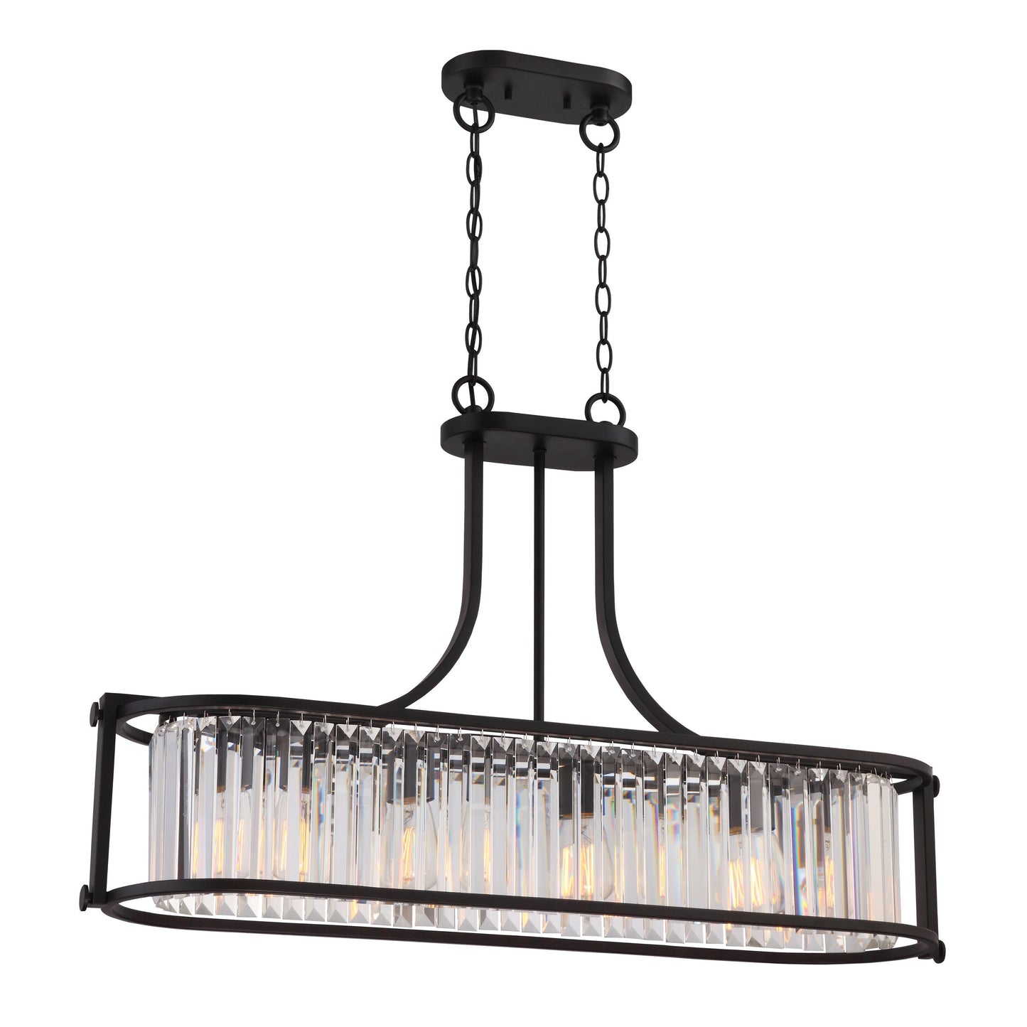 Krys- 4 Light Crystal Accent Island Pendant - Aged Bronze Finish