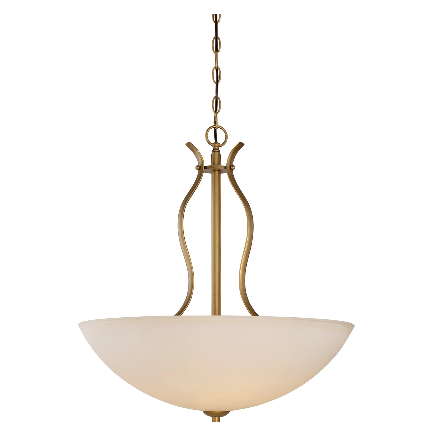 Dillard - 4 Light Pendant with White Glass - Natural Brass Finish