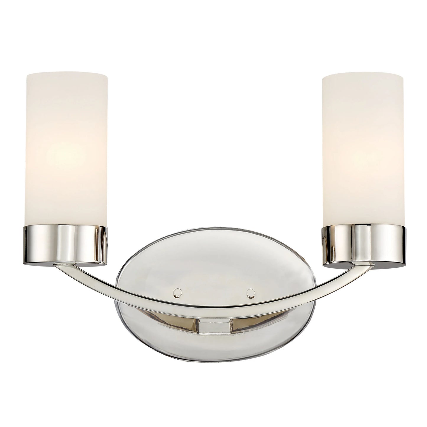 Denver - 2 Light Vanity with Satin White Glass - Polished Nickel Finish