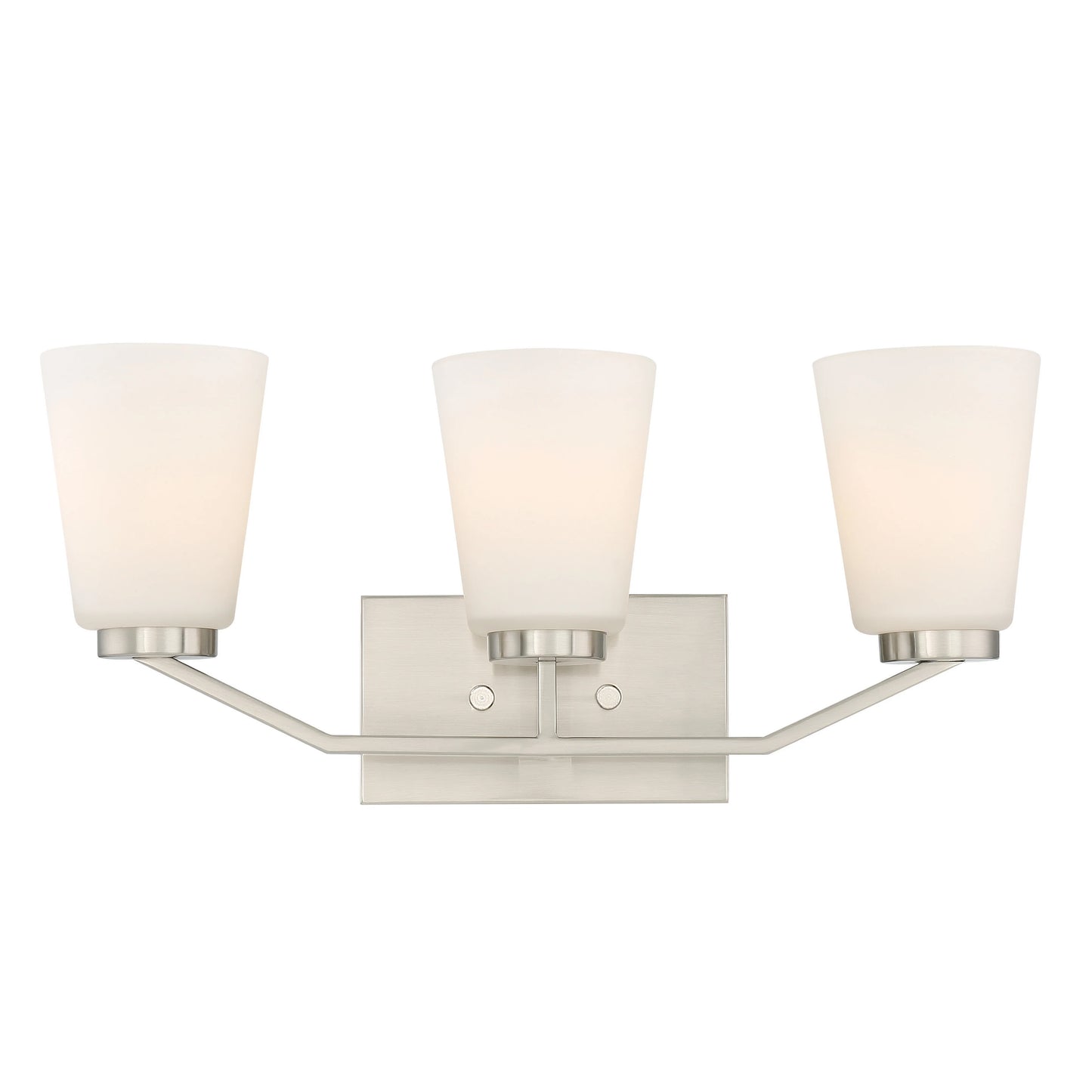 Nome - 3 Light Vanity with Satin White Glass - Brushed Nickel Finish (Transitional)