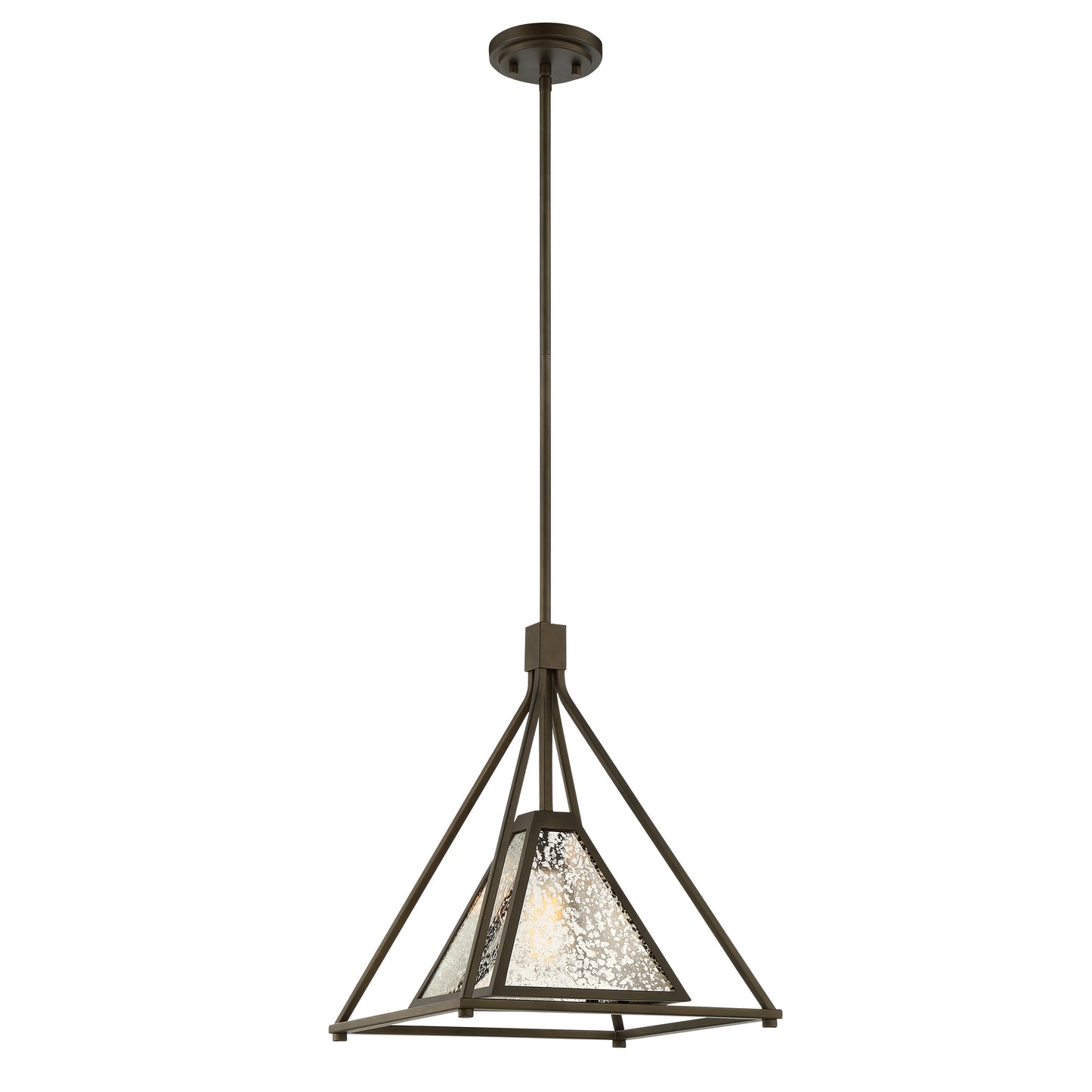 Mystic - 1 Light Medium Pendant with Antique Mirror Glass - Forest Bronze Finish
