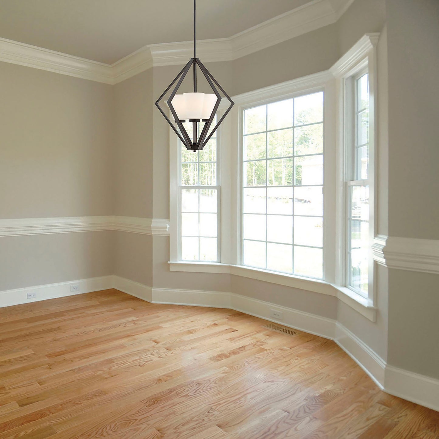 Nome - 3 Light Pendant with Satin White Glass - Mahogany Bronze Finish