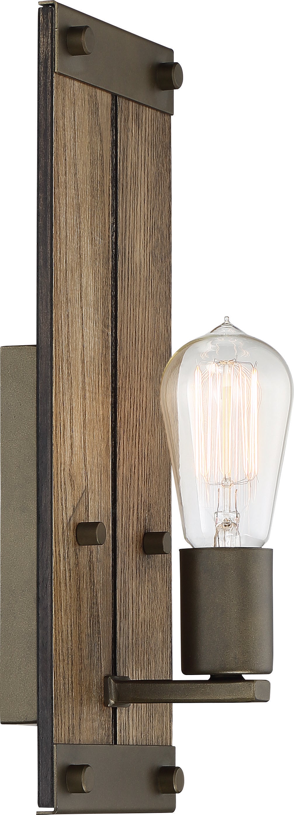 Winchester - 1 Light Wall Sconce with Aged Wood - Bronze Finish
