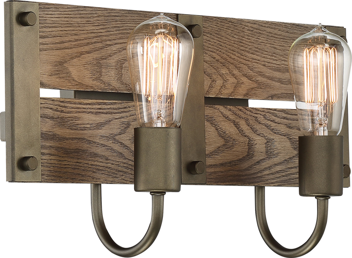 Winchester - 2 Light Vanity with Aged Wood - Bronze Finish