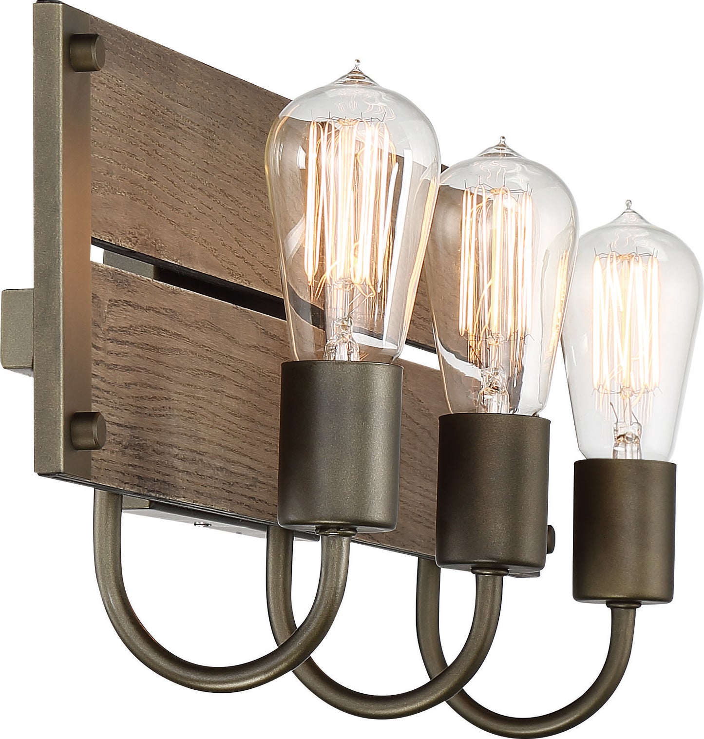 Winchester - 3 Light Pendant with Aged Wood - Bronze Finish