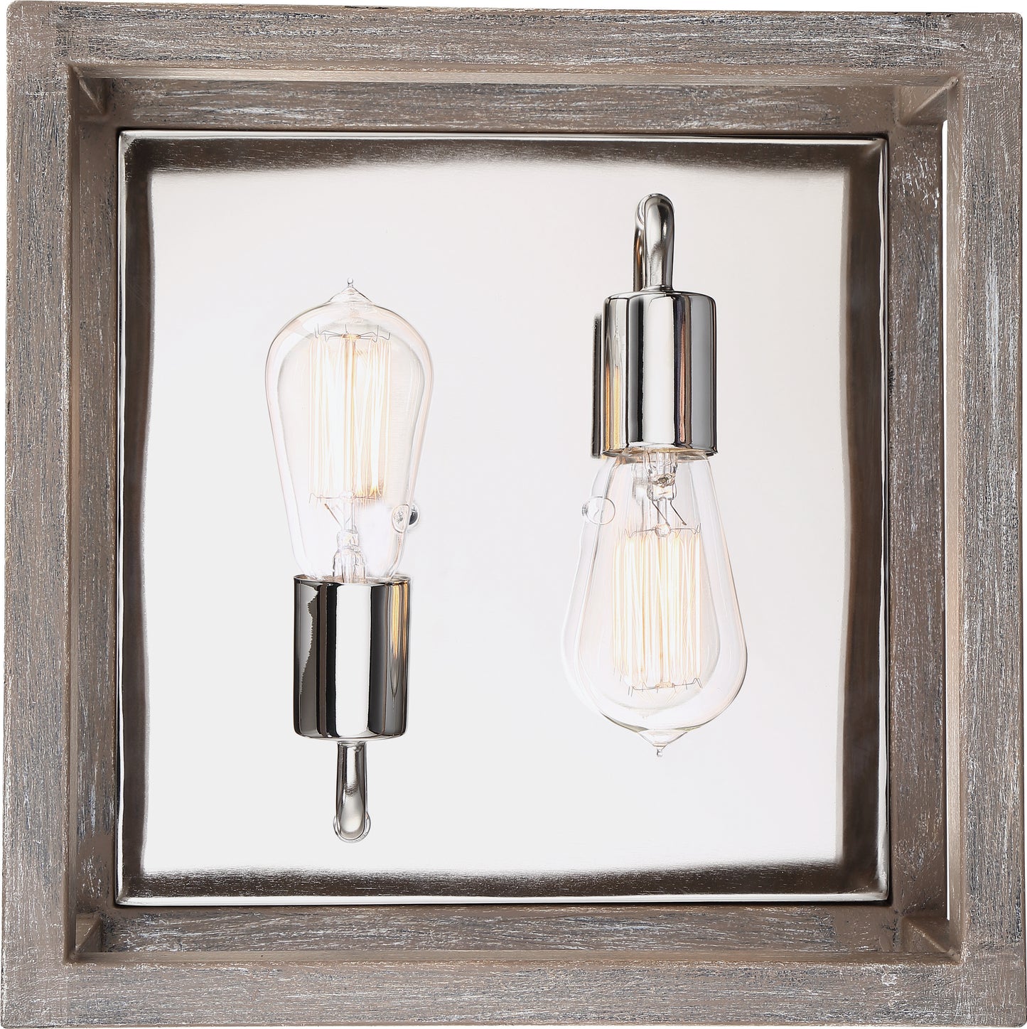 Bliss - 2 Flush Mount - Driftwood Finish with Polished Nickel Accents