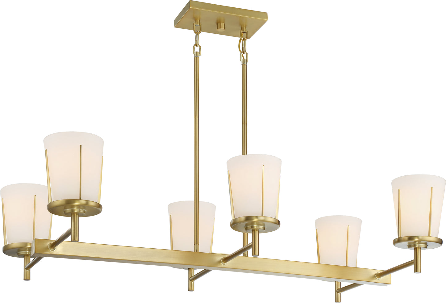 Serene - 6 Light Island Pendant - Natural Brass Finish