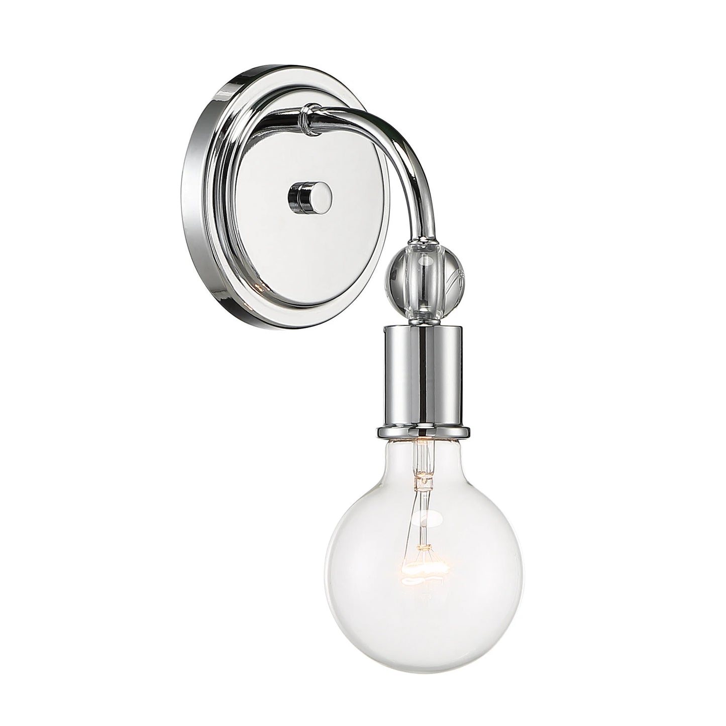 Bounce - 1 Light Wall Sconce with Crystal Accent - Polished Nickel Finish
