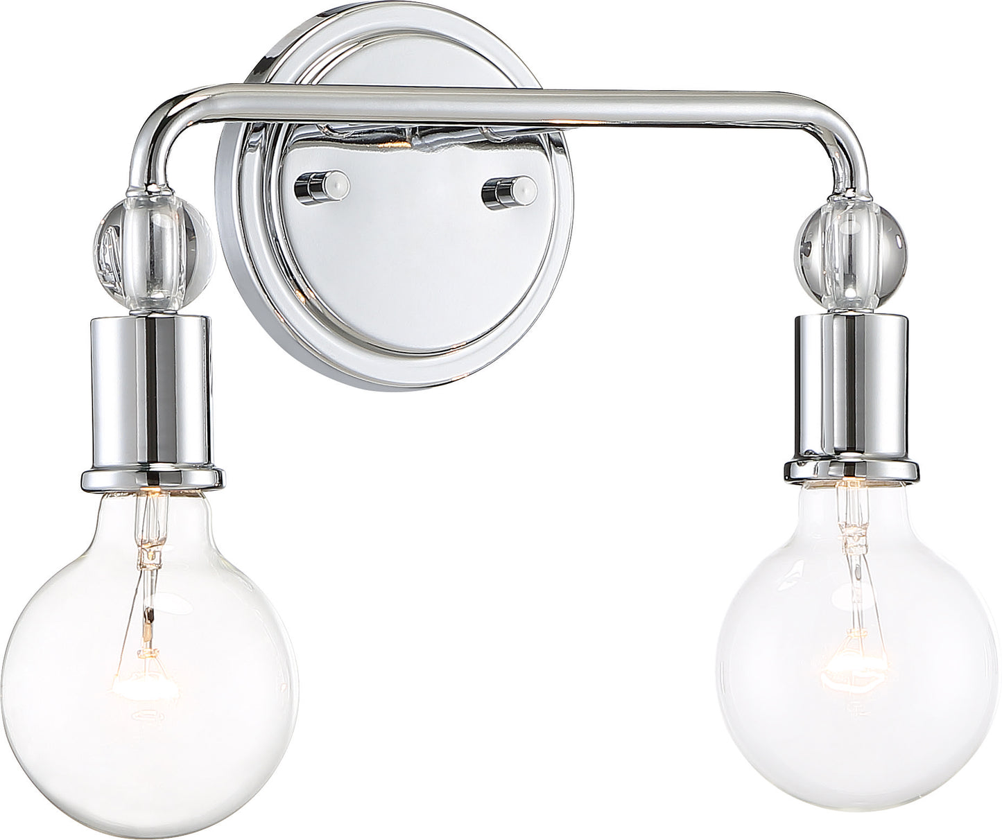 Bounce - 2 Light Vanity with Crystal Accent - Polished Nickel Finish