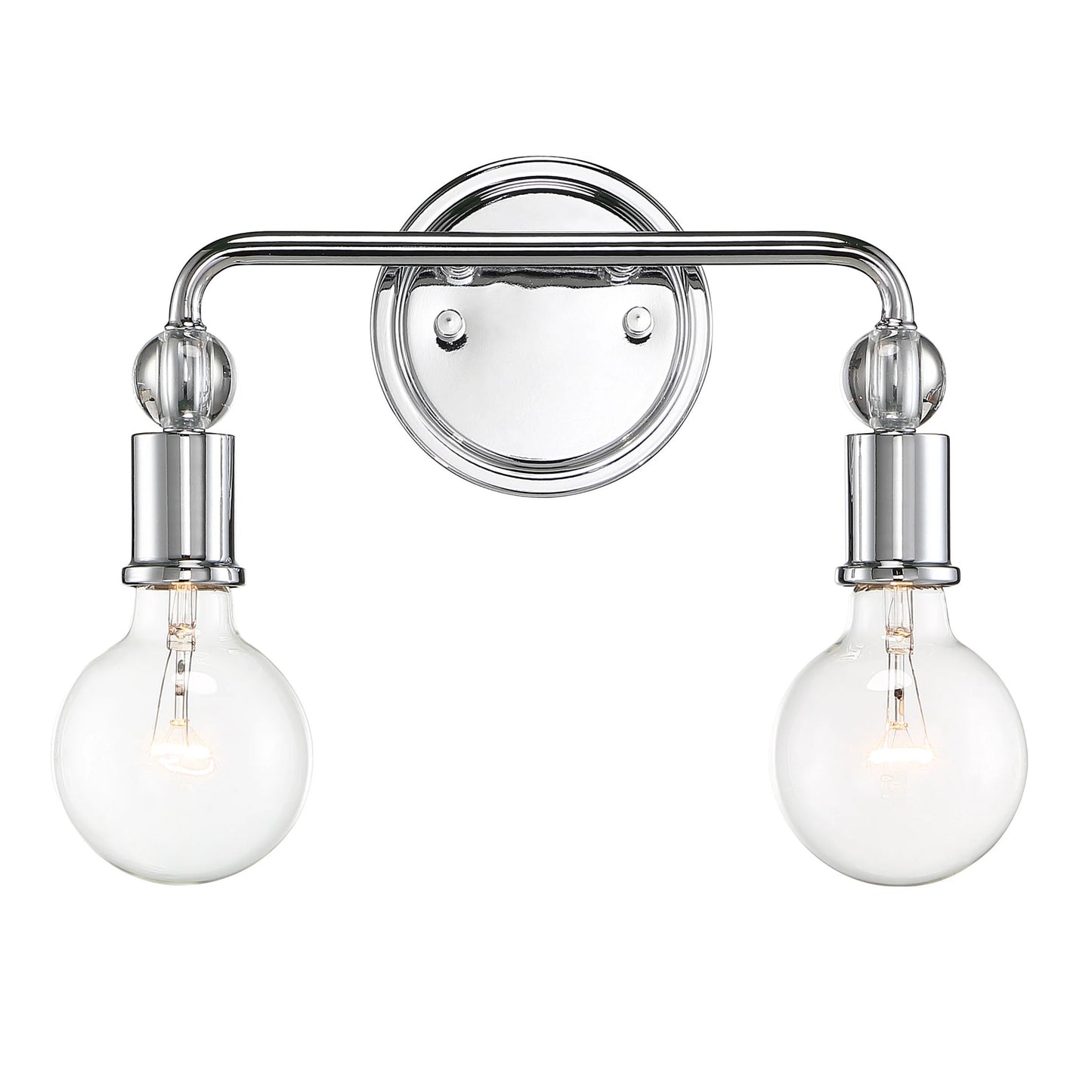 Bounce - 2 Light Vanity with Crystal Accent - Polished Nickel Finish