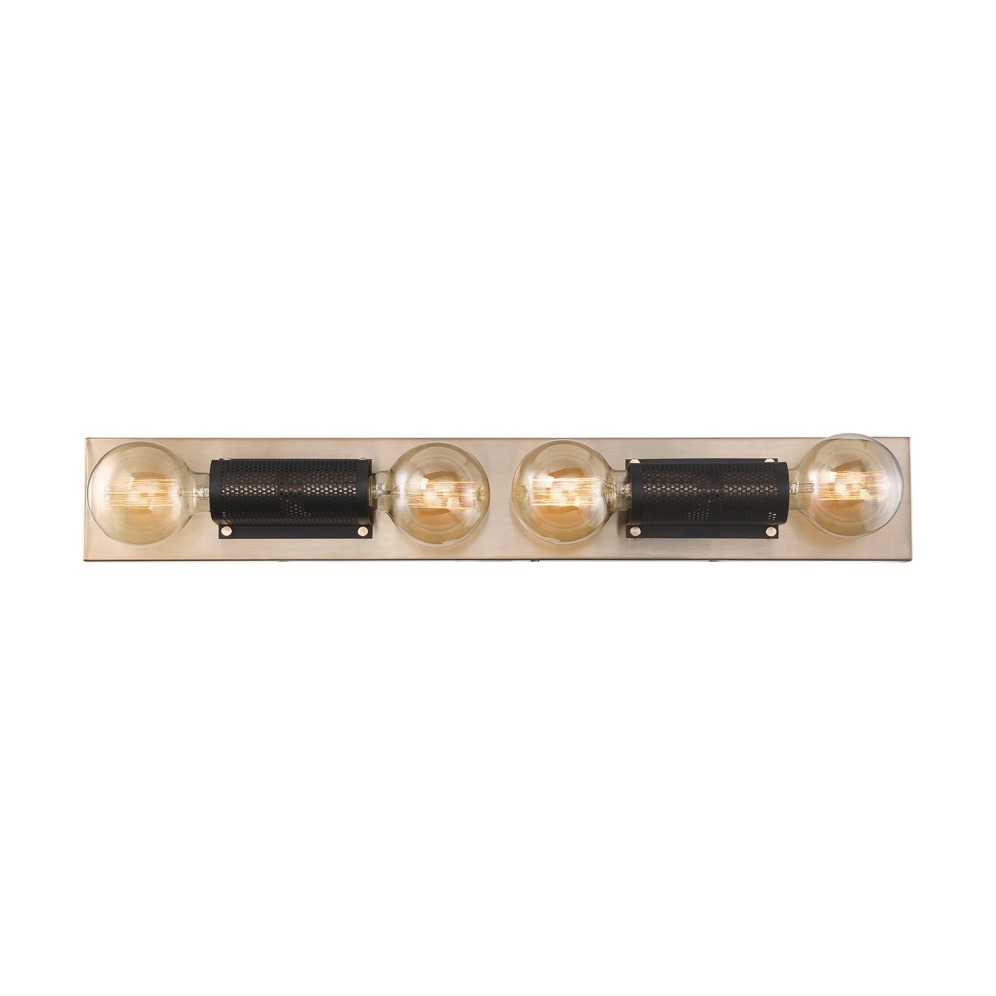 Passage - 4 Light Vanity - Copper Brushed Brass Finish with Black Mesh