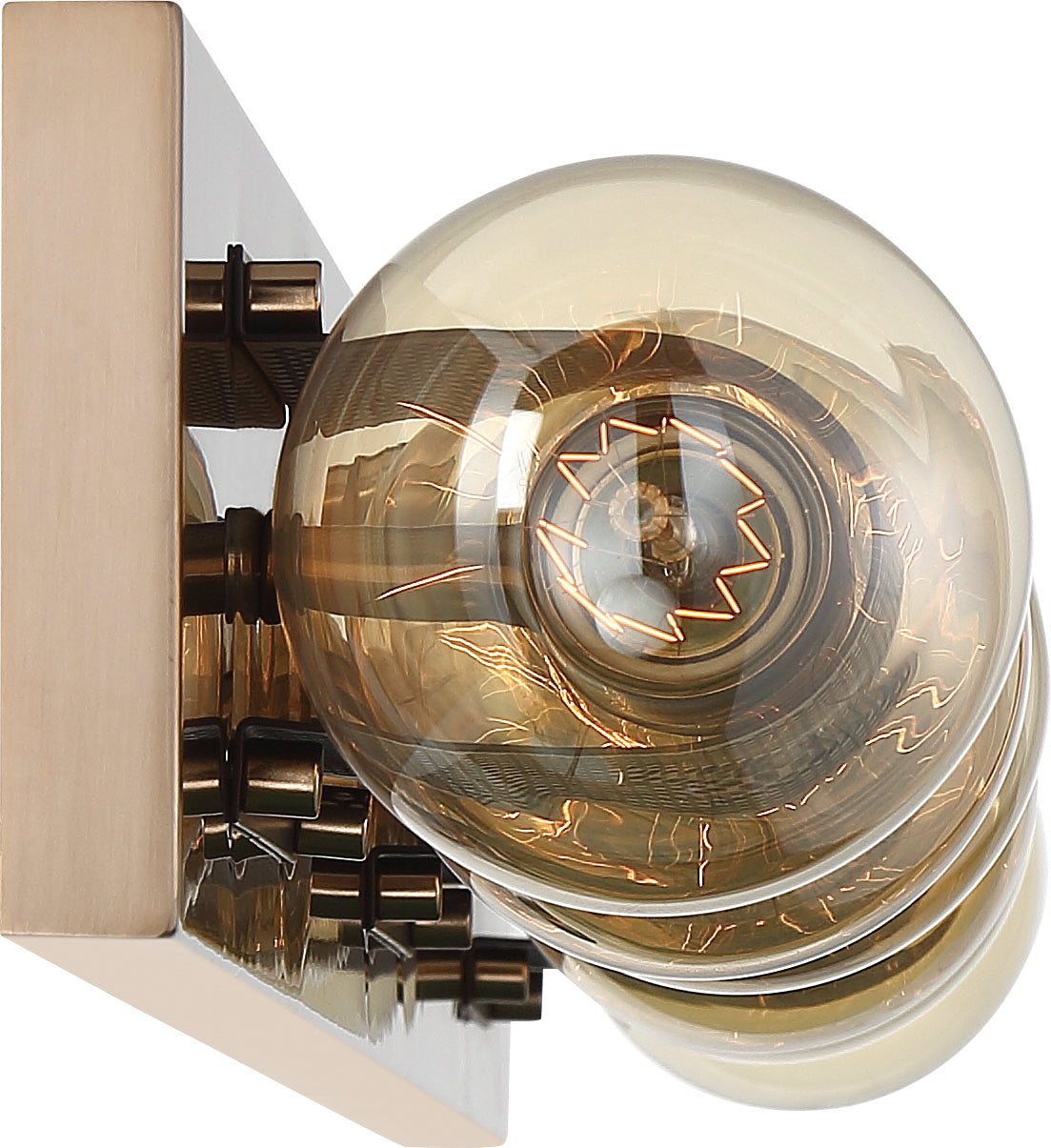 Passage - 6 Light Vanity - Copper Brushed Brass Finish with Black Mesh
