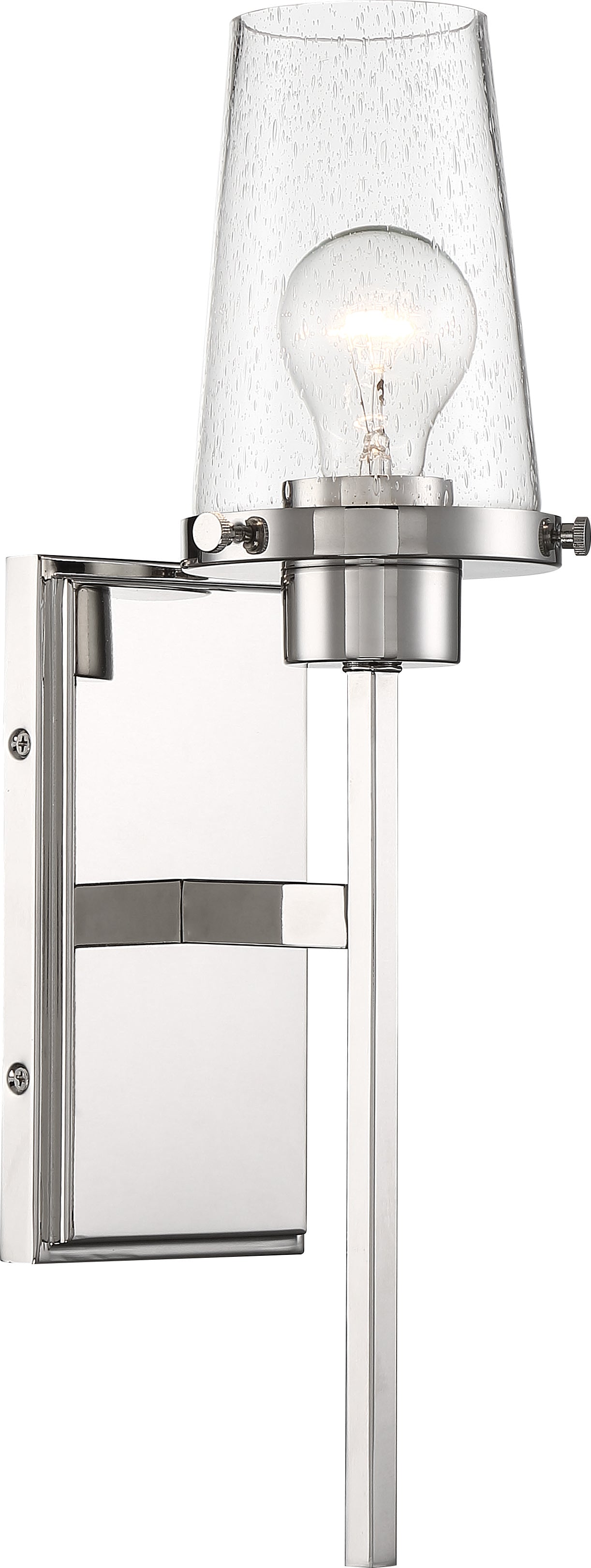 Rector - 1 Light Wall Sconce with Clear Seedy Glass - Polished Nickel Finish