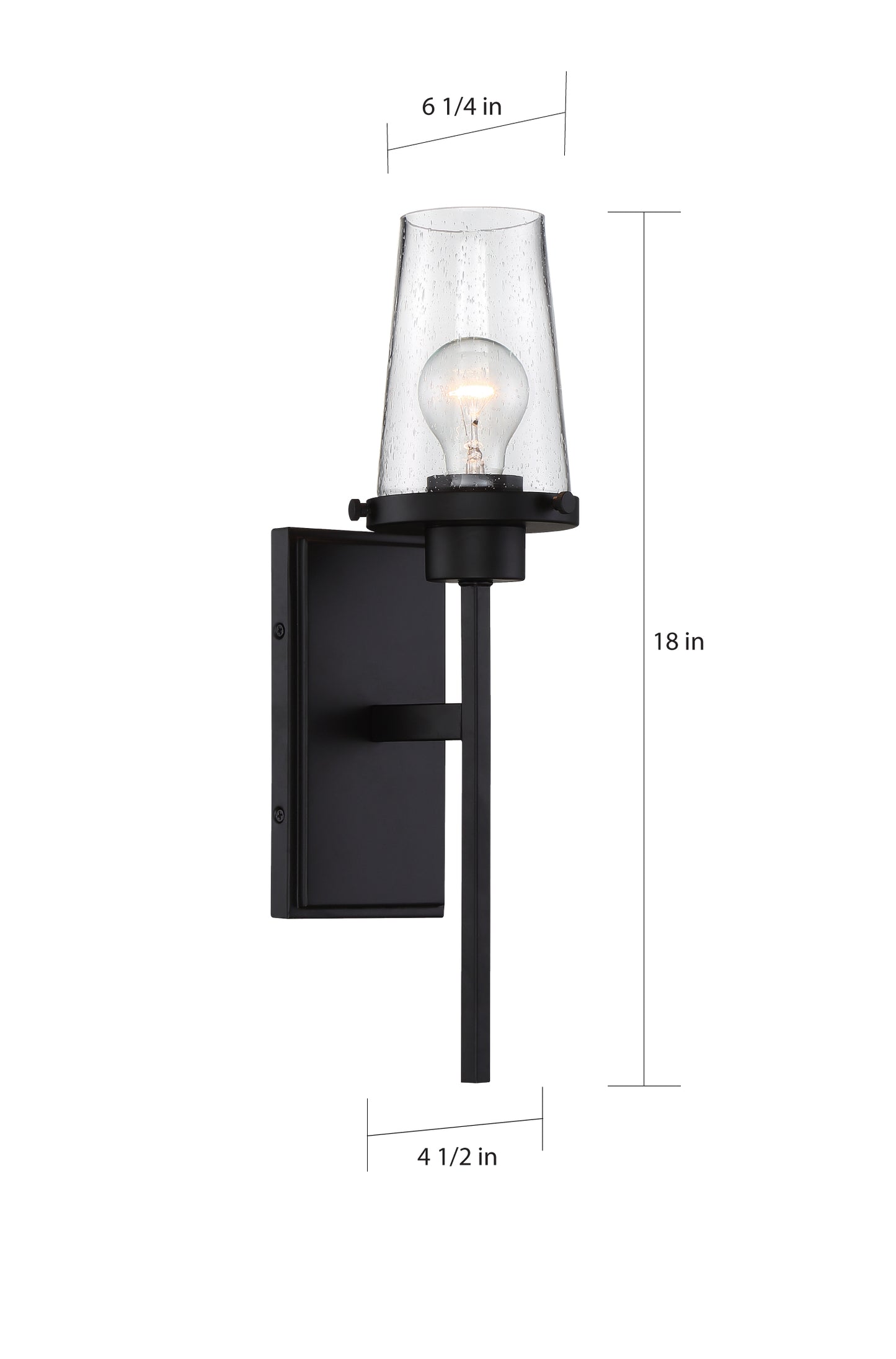 Rector - 1 Light Wall Sconce with Clear Seedy Glass - Aged Bronze Finish