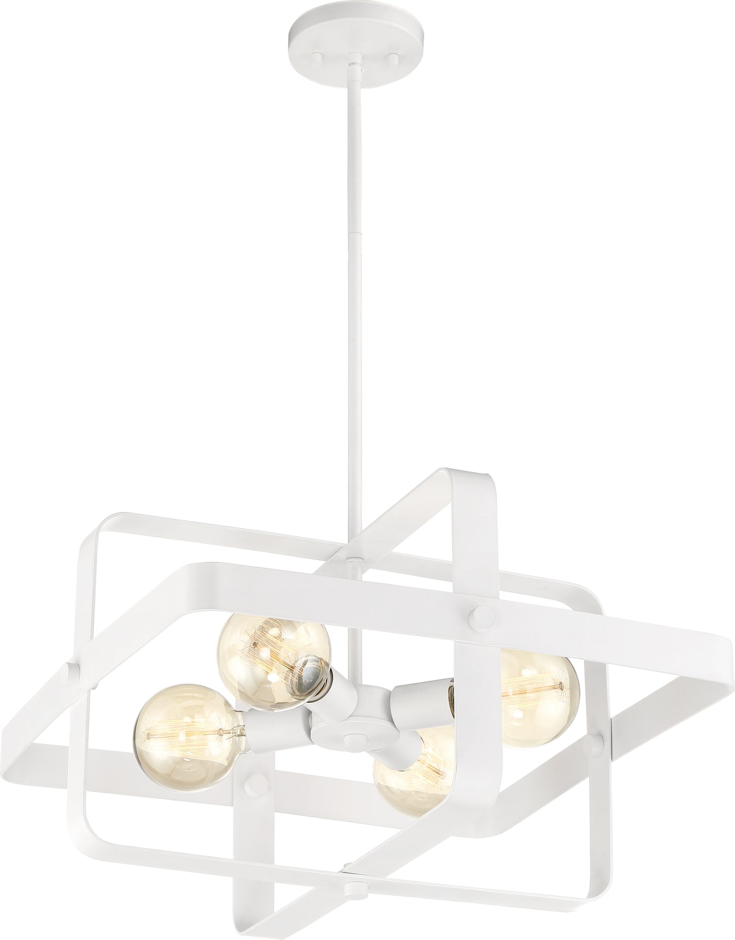 Prana - 4 Light Pendant - White Finish