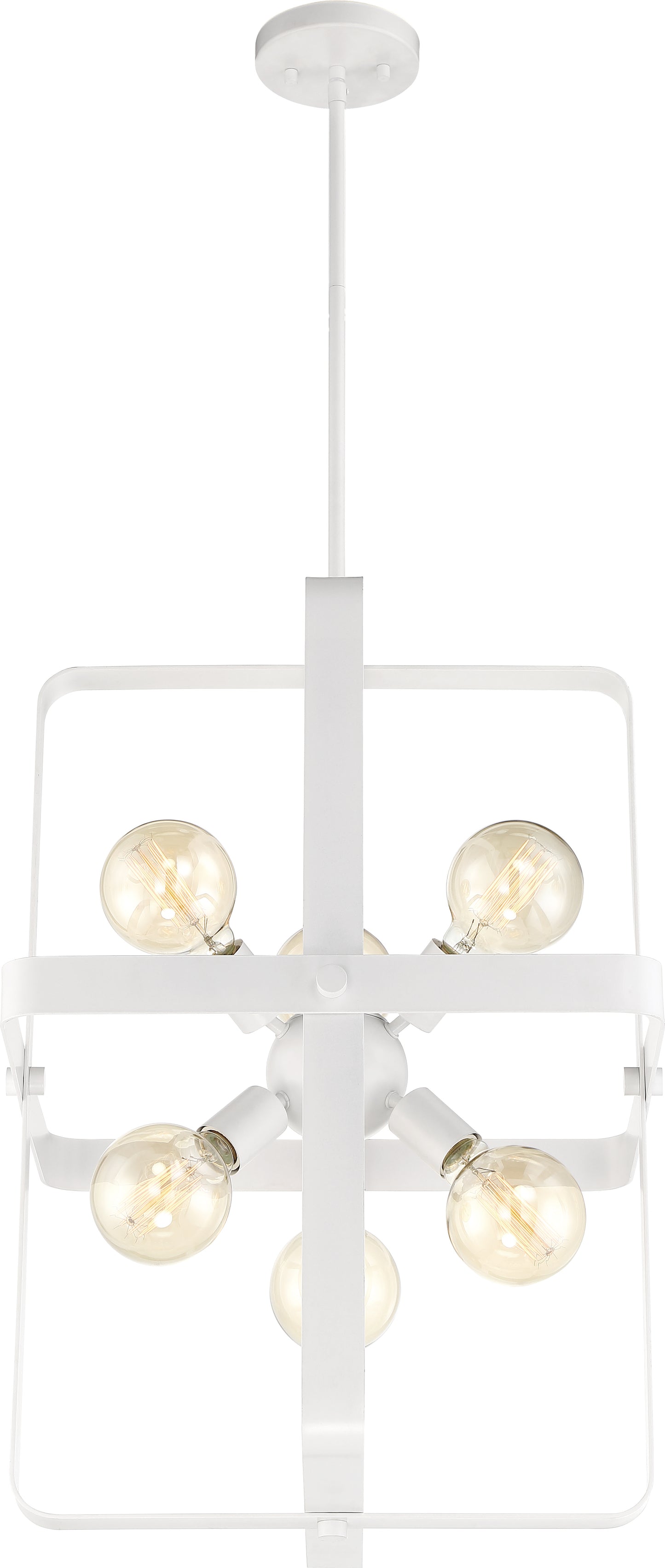 Prana - 6 Light Foyer Pendant - White Finish