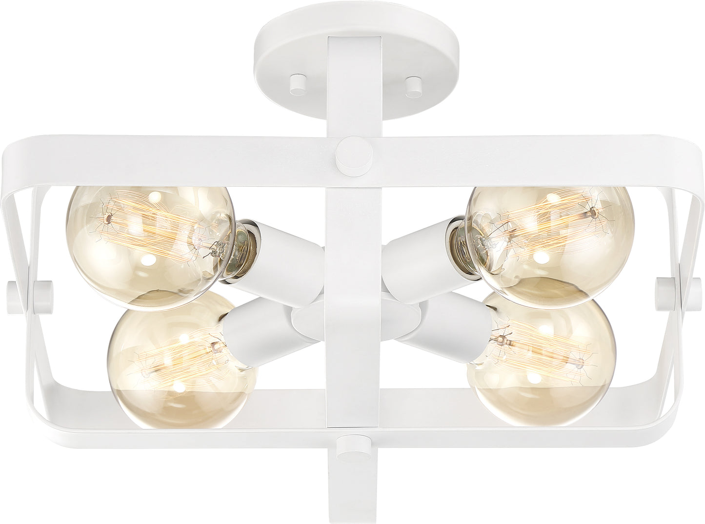 Prana - 4 Light Flush Mount - White Finish