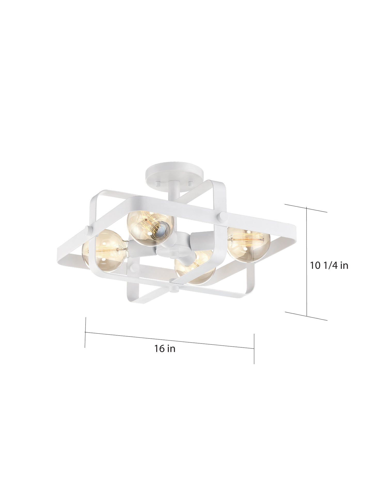 Prana - 4 Light Flush Mount - White Finish