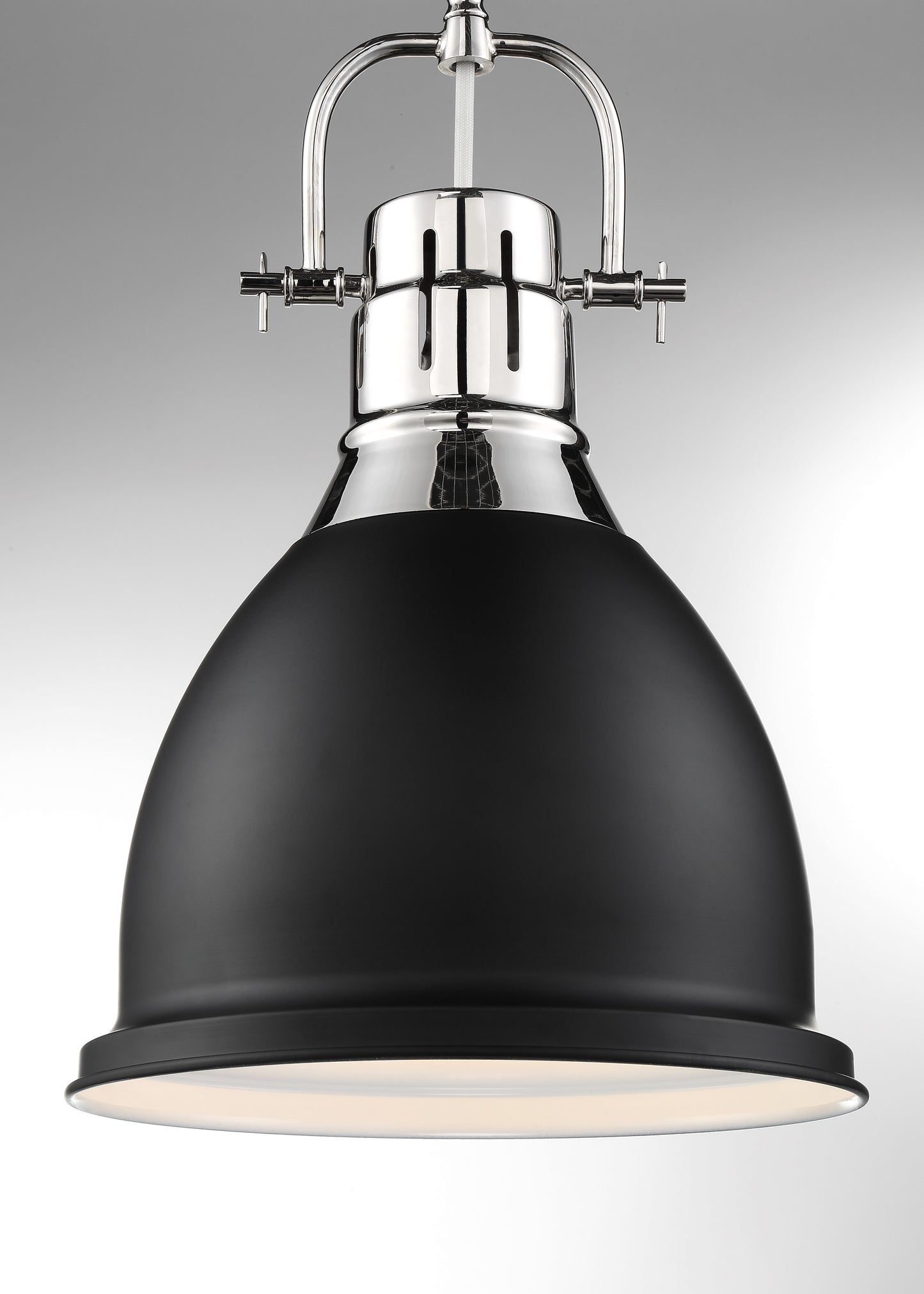 Watson - 1 Light Pendant with Polished Nickel - Matte Black Finish