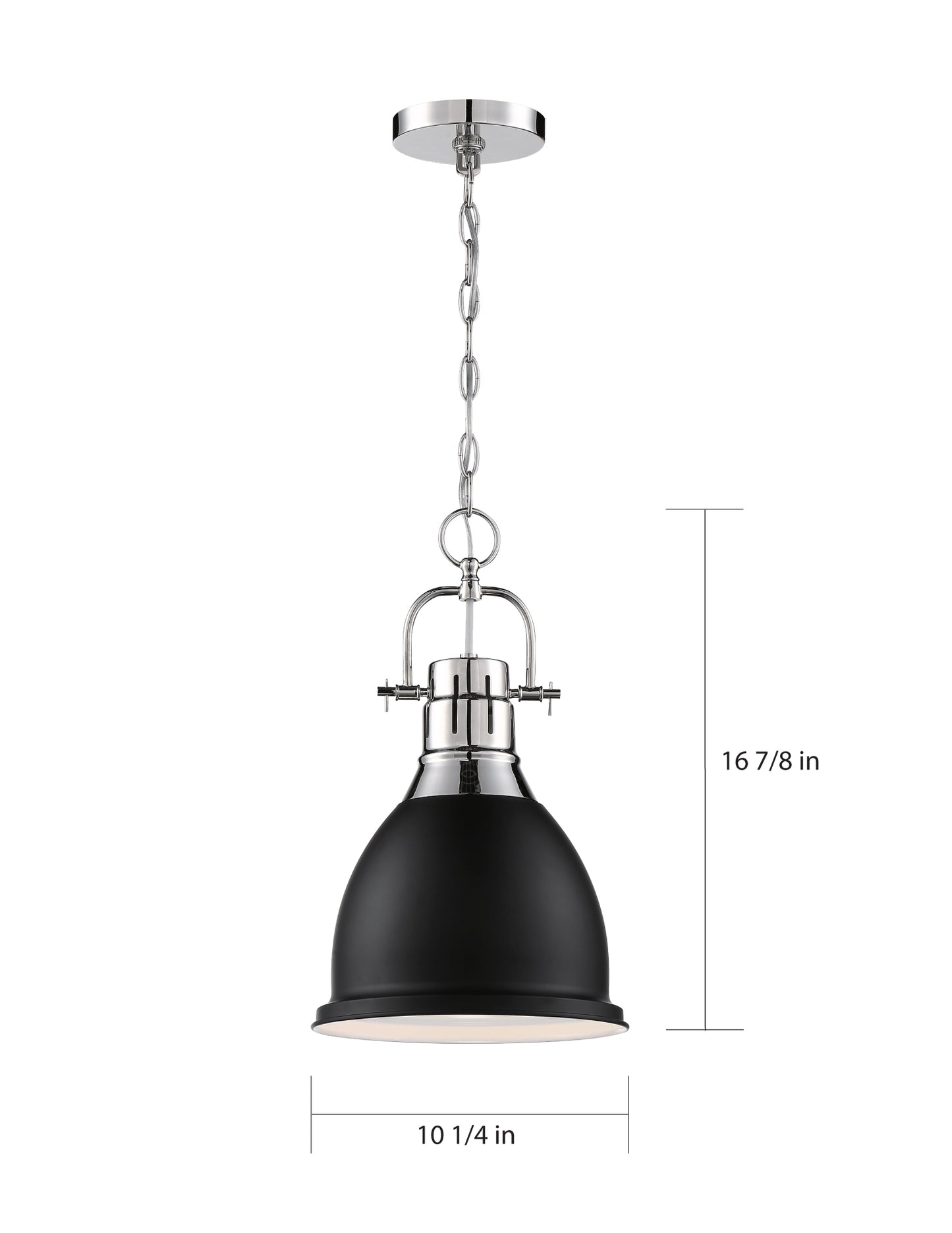 Watson - 1 Light Pendant with Polished Nickel - Matte Black Finish