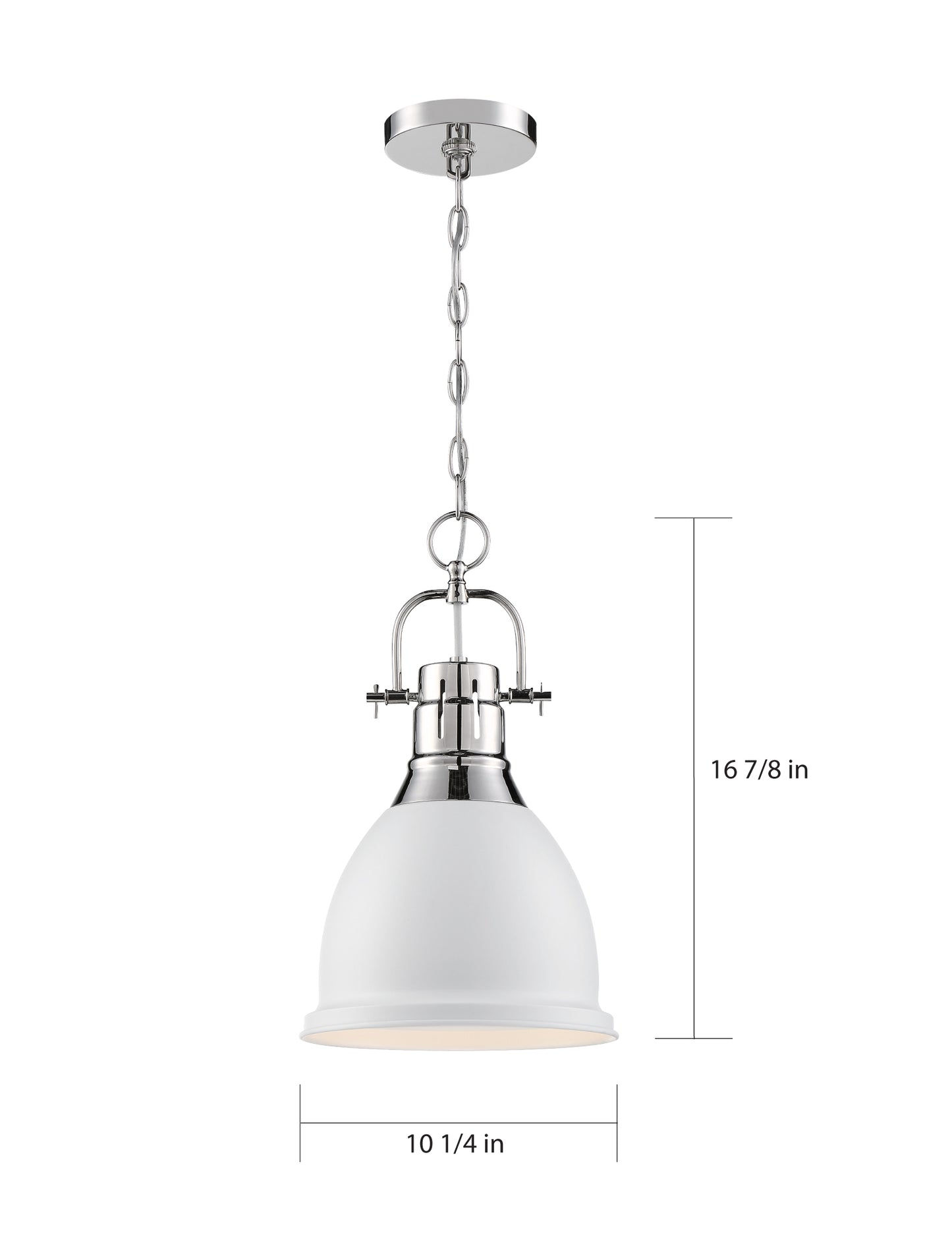 Watson - 1 Light Pendant with Polished Nickel - Matte White Finish