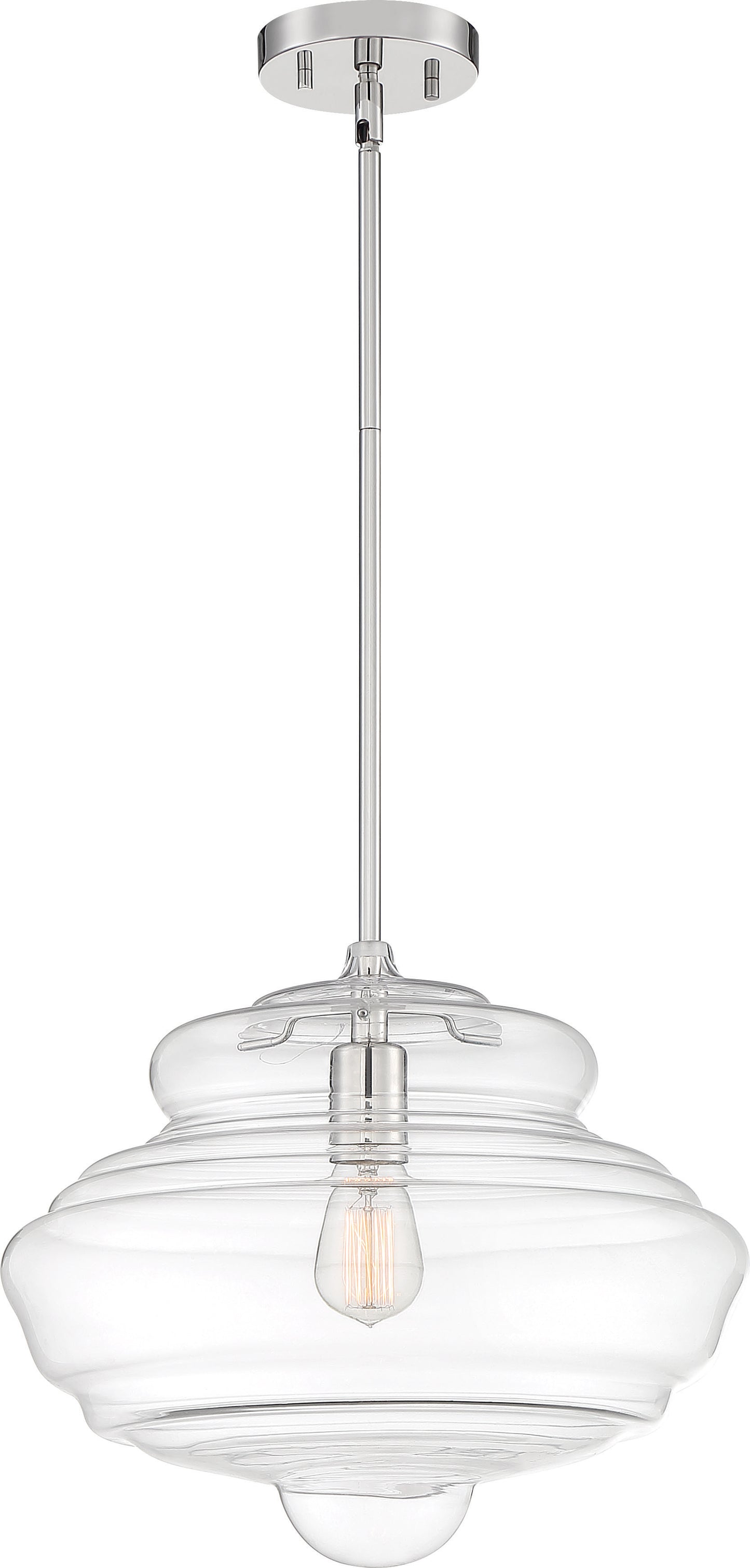 Storrier - 1 Light Pendant with Clear Glass - Polished Nickel Finish
