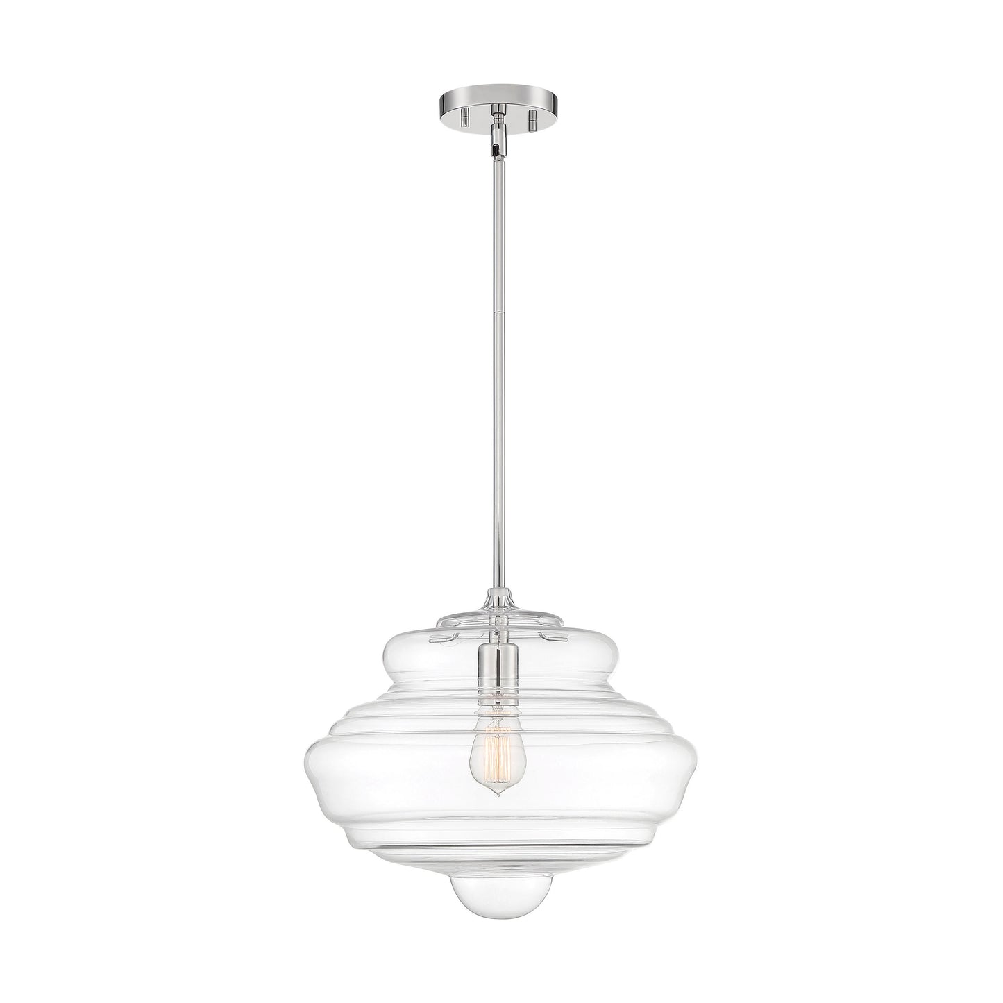 Storrier - 1 Light Pendant with Clear Glass - Polished Nickel Finish