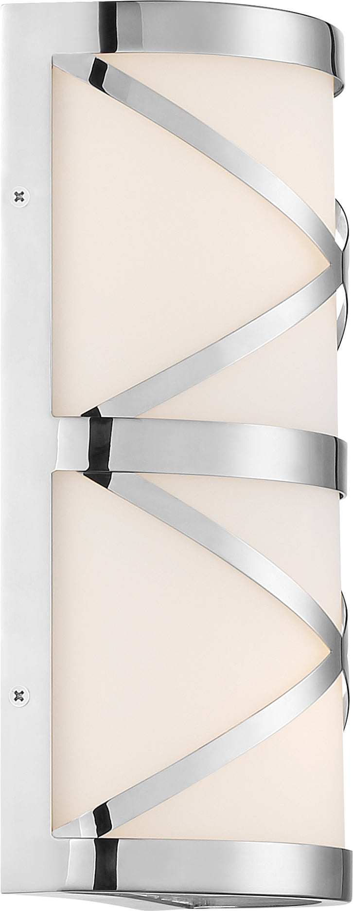 Sylph - 2 Light Vanity - with Satin White Glass - Polished Nickel Finish