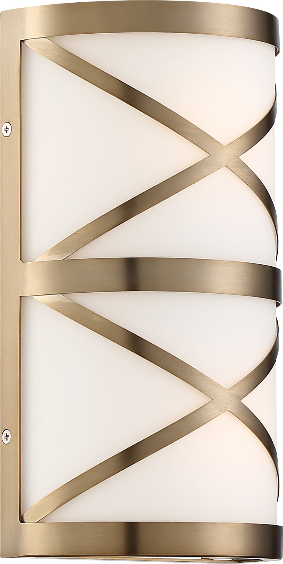 Sylph - 2 Light Vanity - with Satin White Glass - Burnished Brass Finish