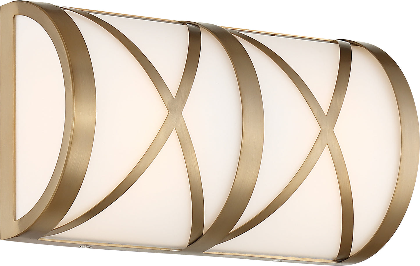 Sylph - 2 Light Vanity - with Satin White Glass - Burnished Brass Finish