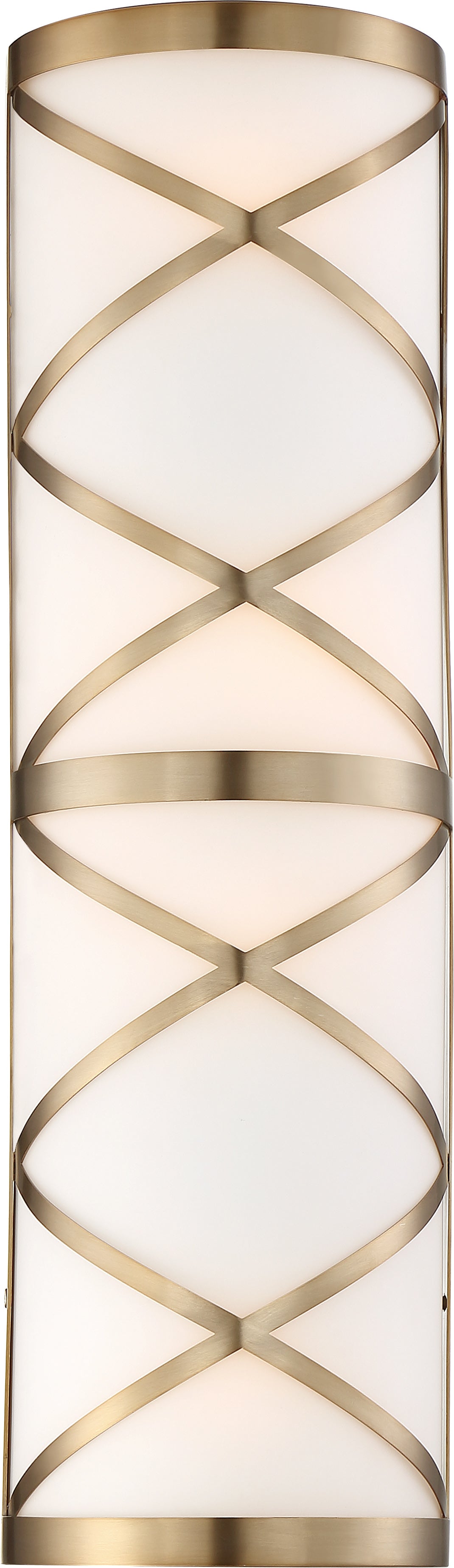 Sylph - 4 Light Vanity - with Satin White Glass - Burnished Brass Finish