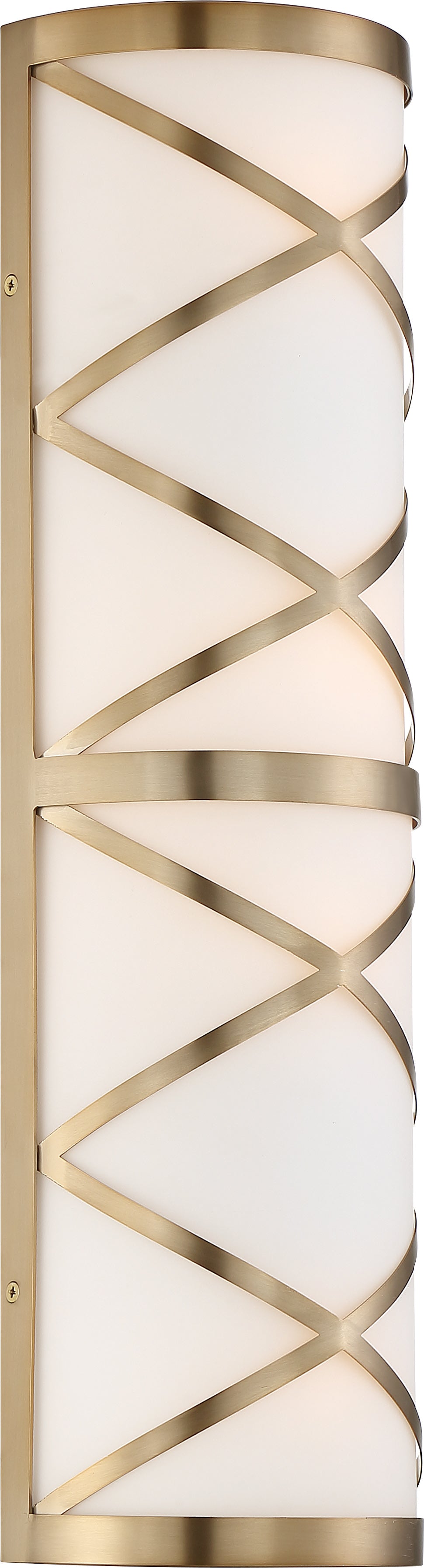Sylph - 4 Light Vanity - with Satin White Glass - Burnished Brass Finish