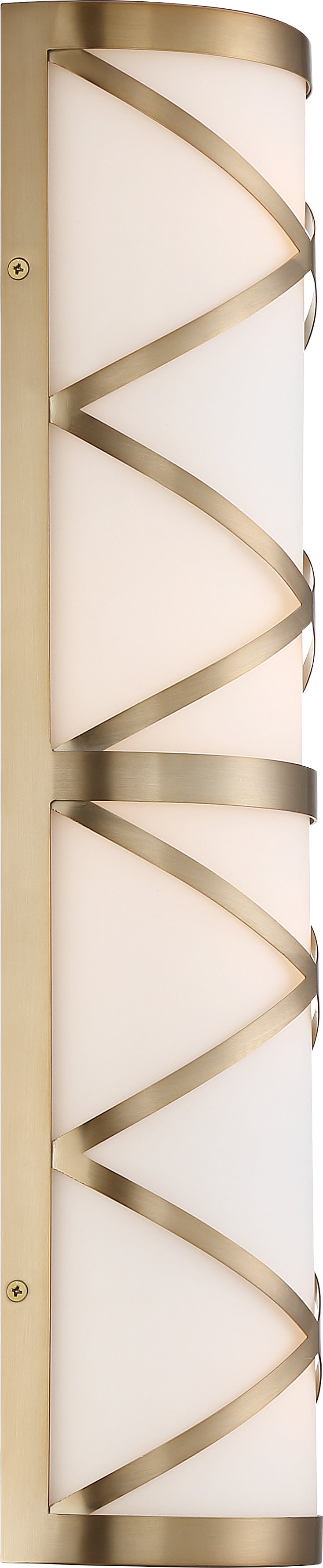 Sylph - 4 Light Vanity - with Satin White Glass - Burnished Brass Finish