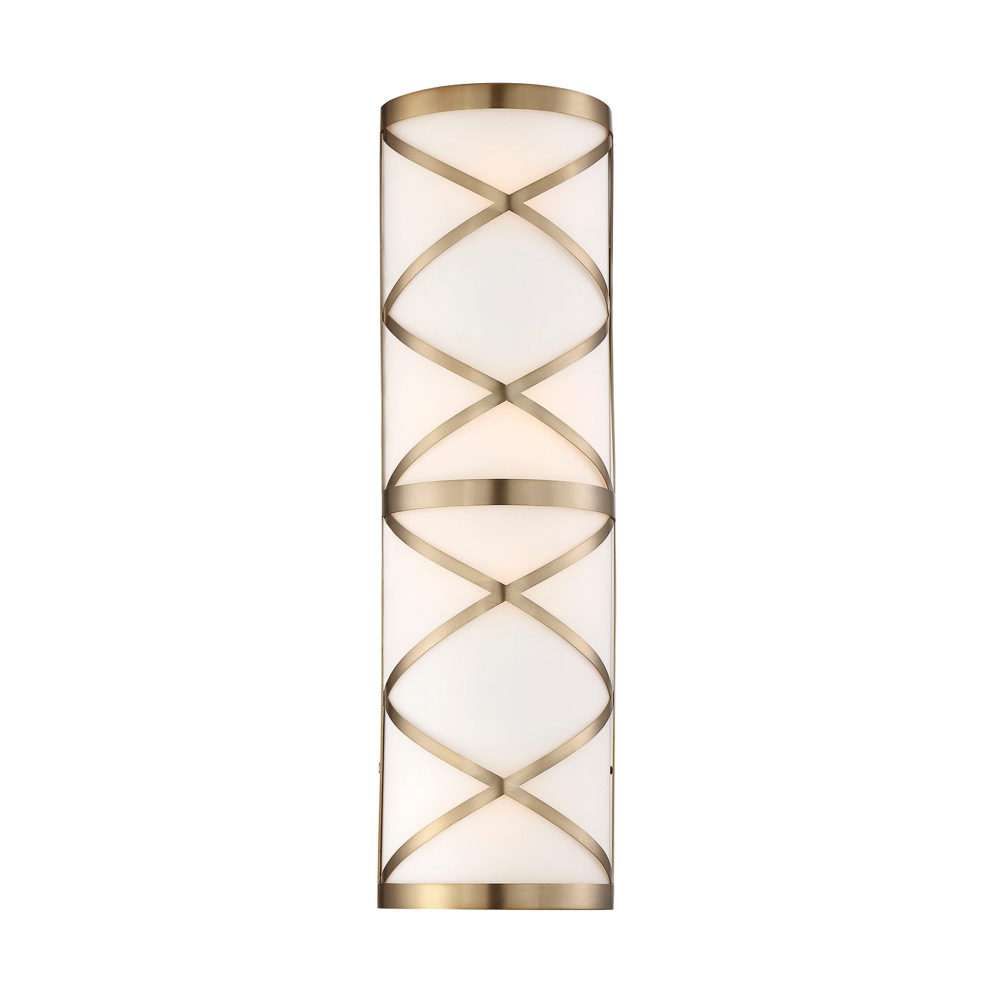 Sylph - 4 Light Vanity - with Satin White Glass - Burnished Brass Finish