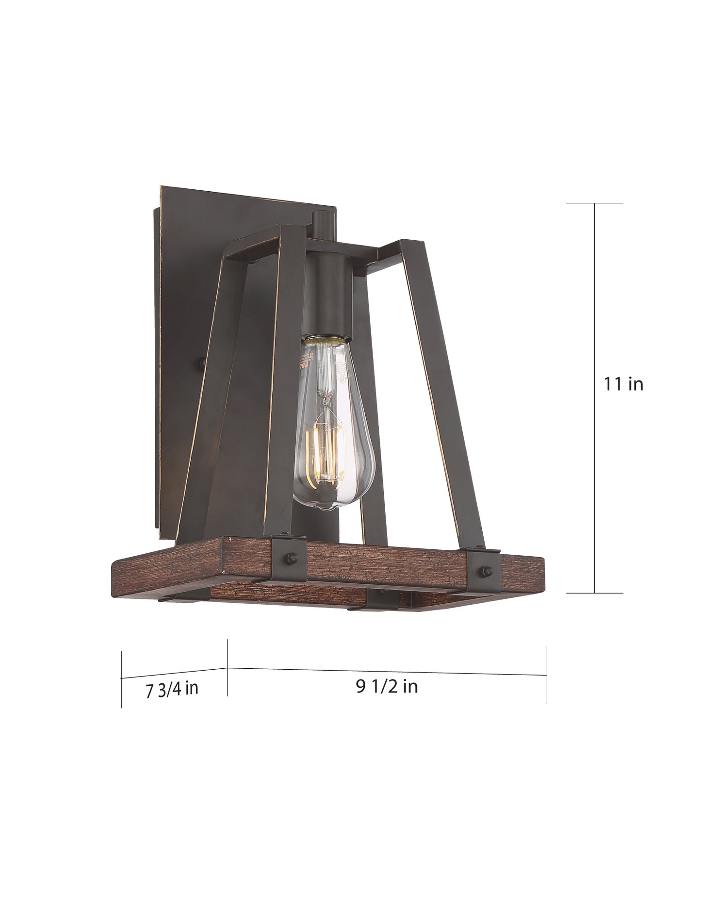 Outrigger - 1 Light Wall Sconce with Mahogany Bronze and Nutmeg Wood Finish