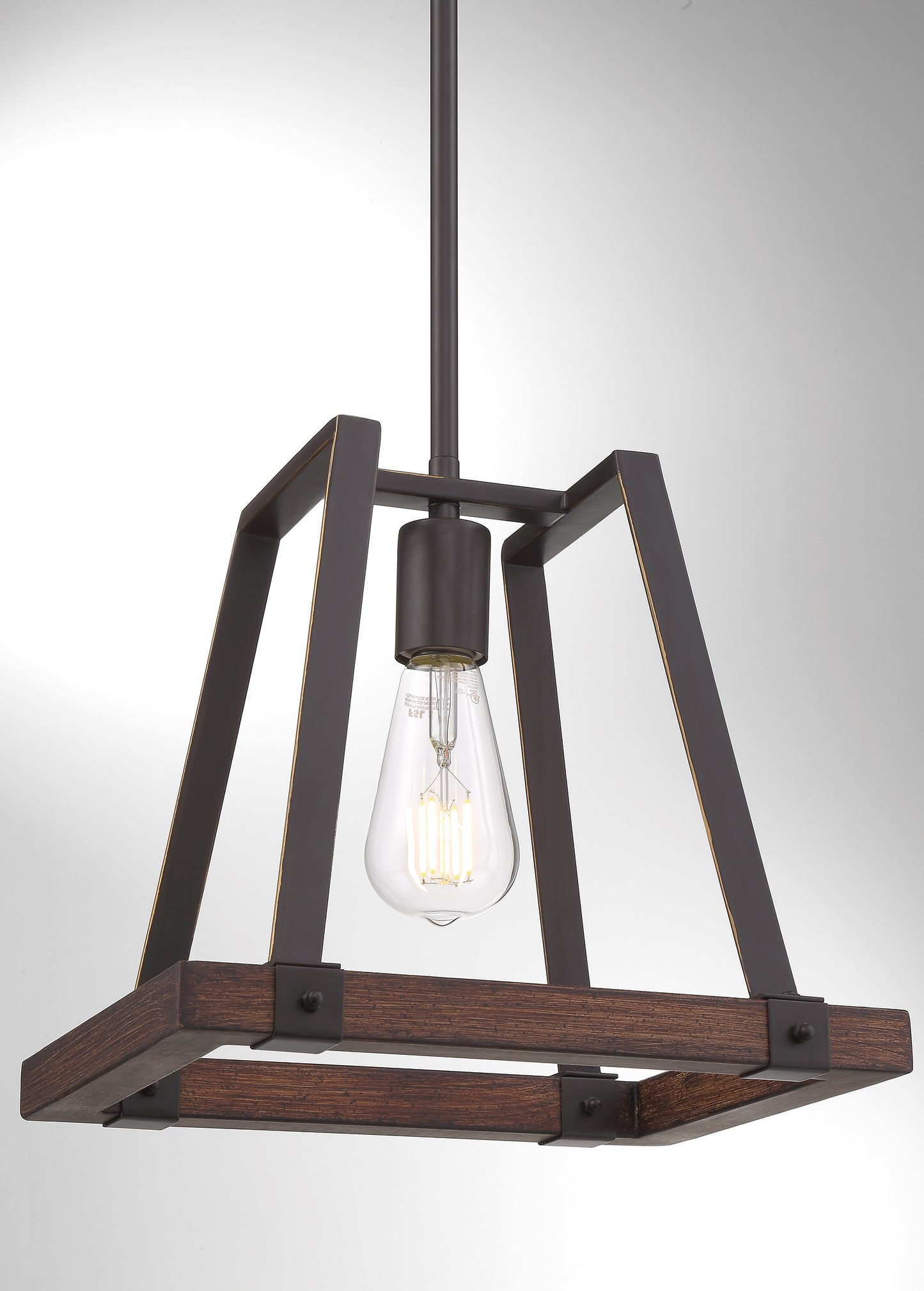 Outrigger - 1 Light Mini Pendant with Mahogany Bronze and Nutmeg Wood Finish