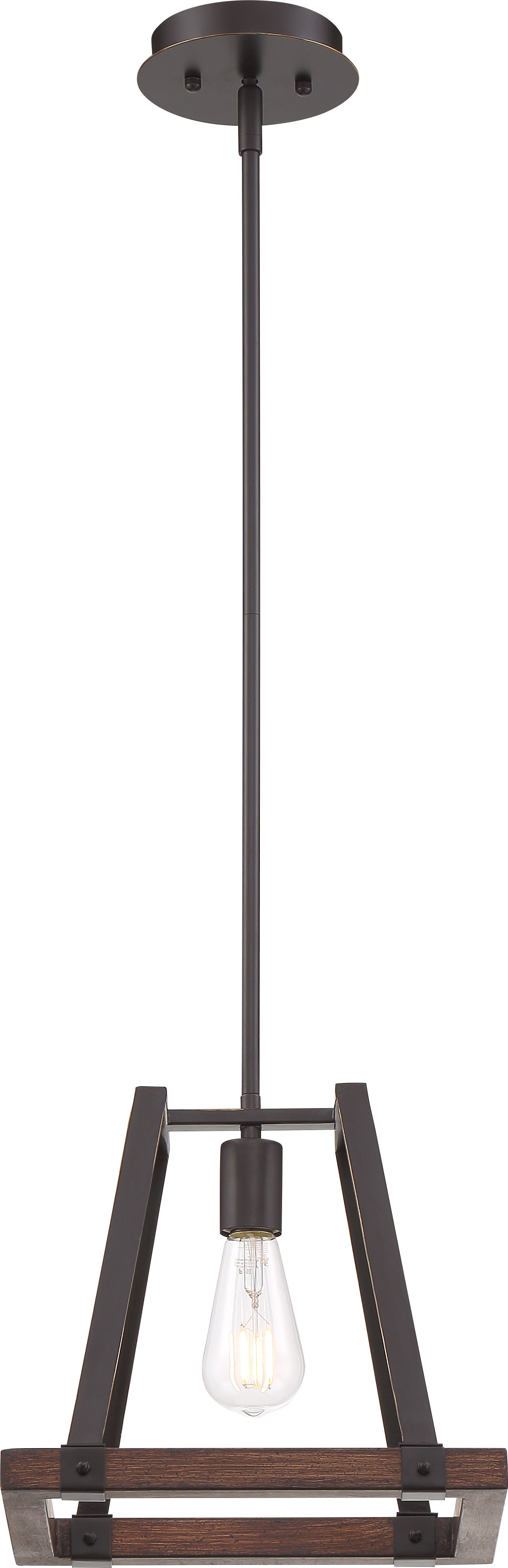 Outrigger - 1 Light Mini Pendant with Mahogany Bronze and Nutmeg Wood Finish