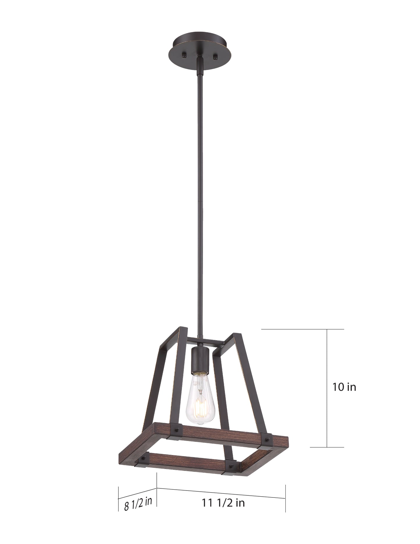Outrigger - 1 Light Mini Pendant with Mahogany Bronze and Nutmeg Wood Finish