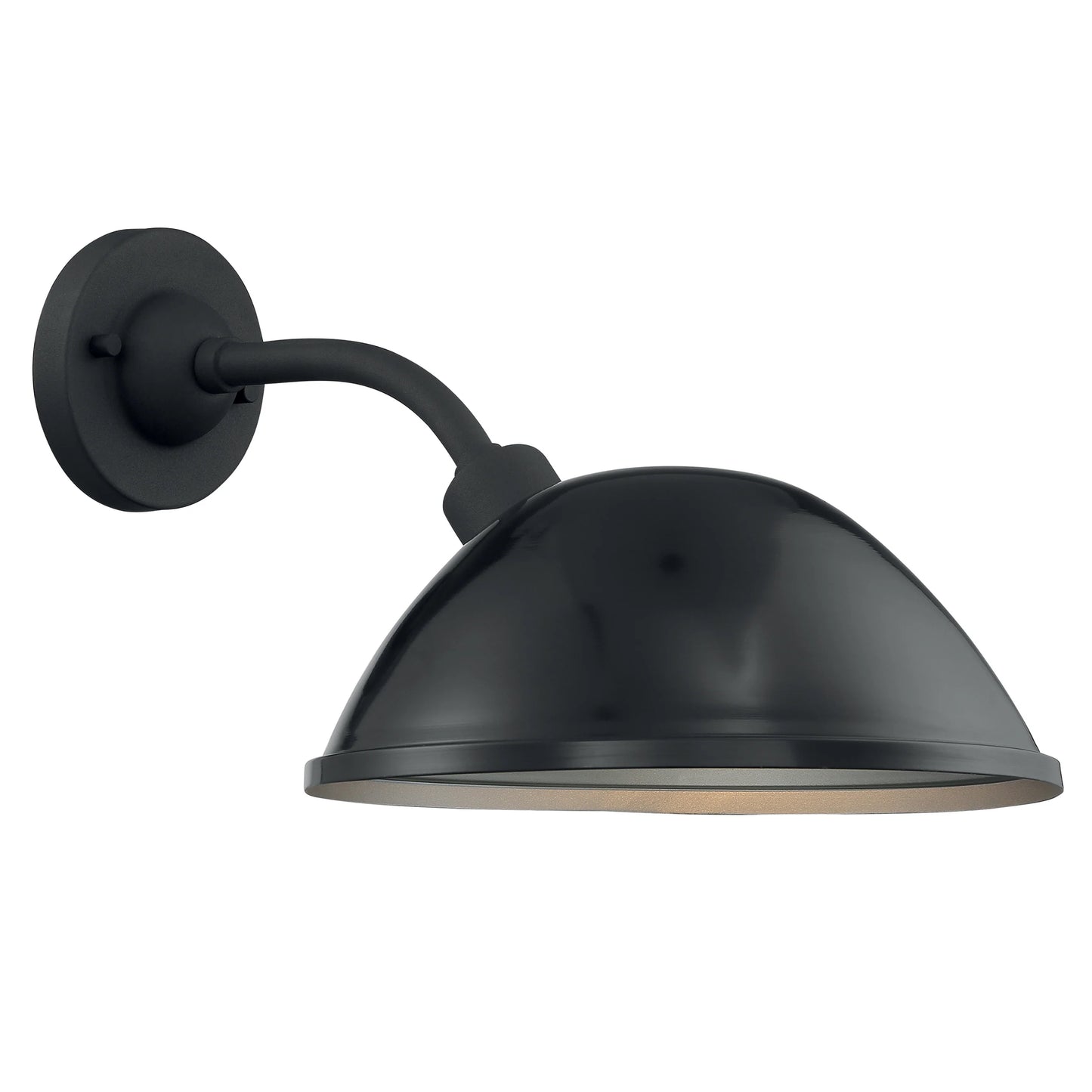 South Street - 1 Light Large Outdoor Sconce with Black and Silver - Black Accents Finish