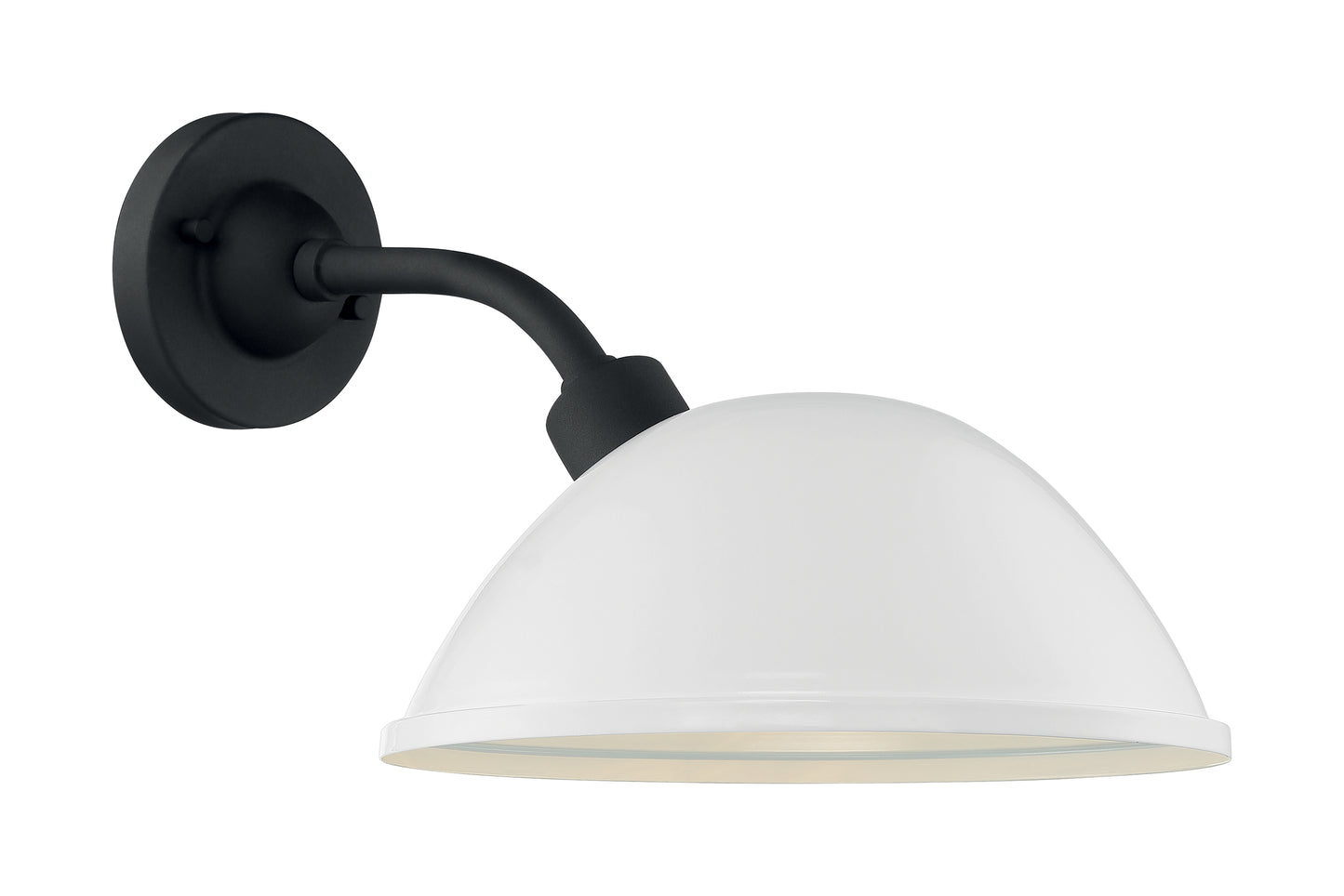 South Street - 1 Light Large Outdoor Sconce with Gloss White - Textured Black Finish