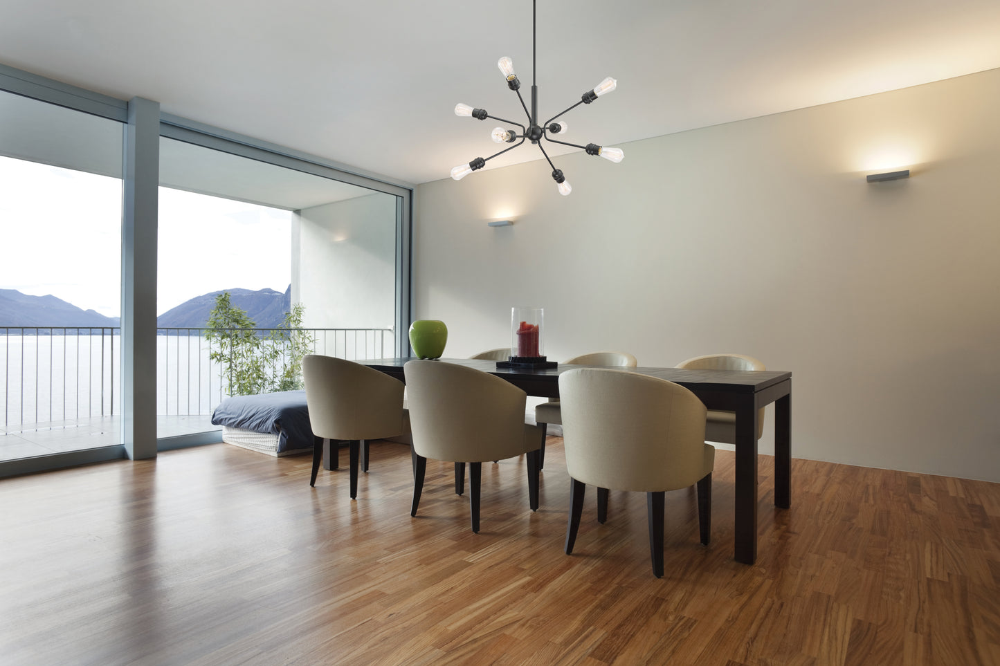 Faraday - 8 Light Pendant - Black Finish