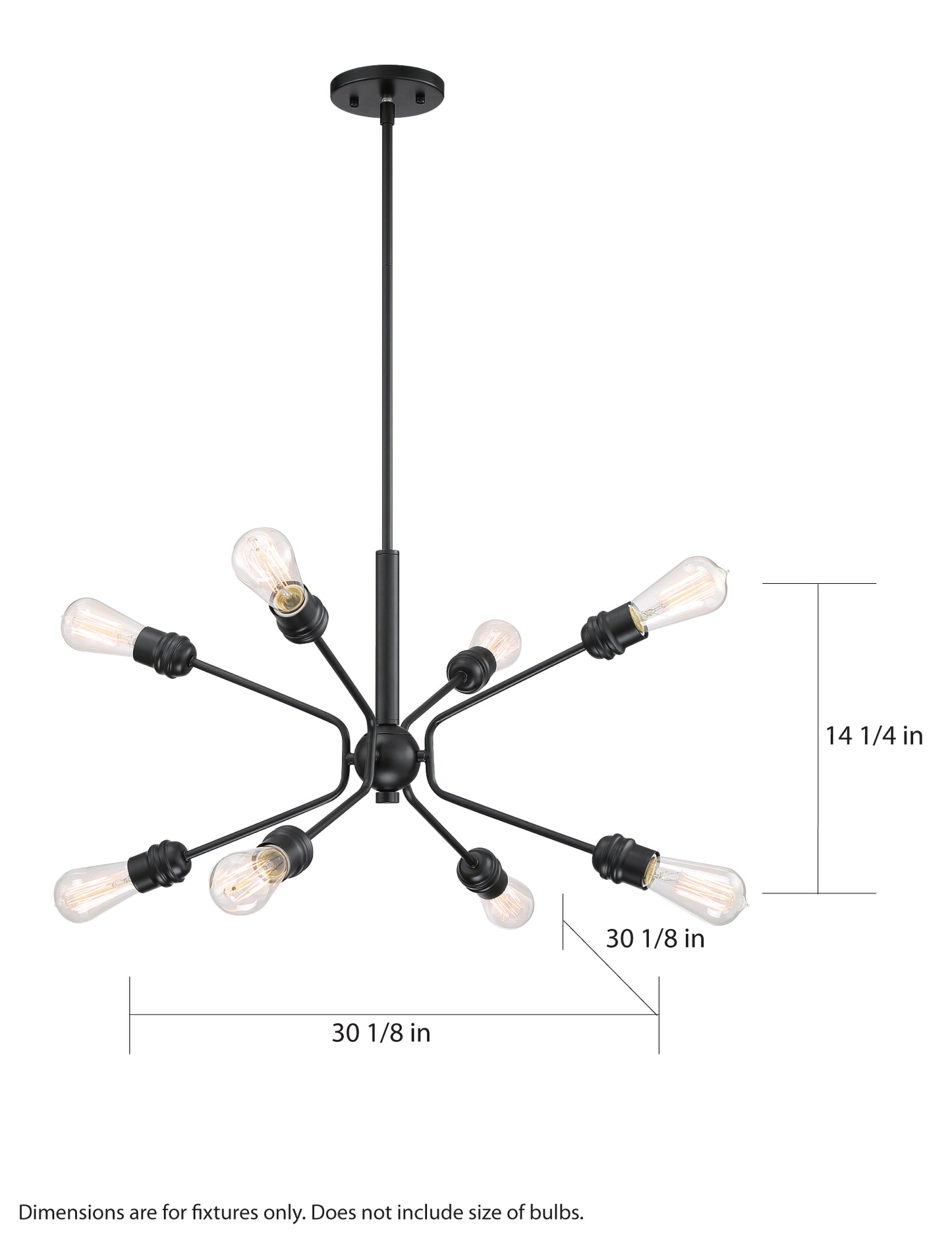 Faraday - 8 Light Pendant - Black Finish