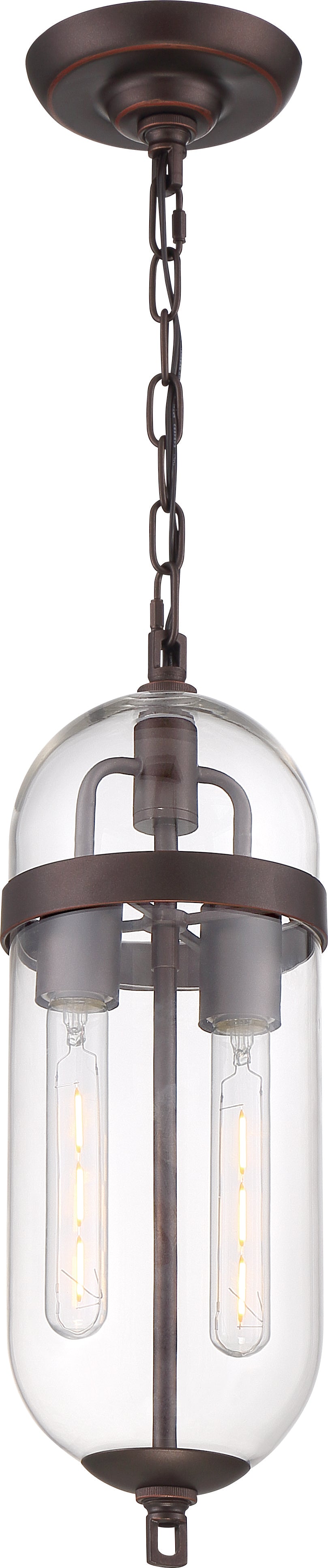 Fathom - 2 Light Pendant - with Clear Glass - Mahogany Bronze Finish
