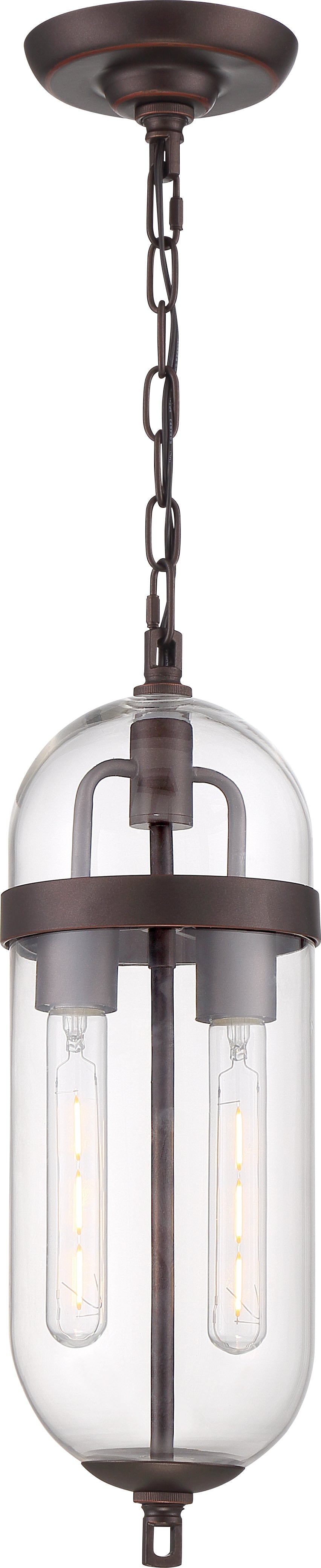 Fathom - 2 Light Pendant - with Clear Glass - Mahogany Bronze Finish