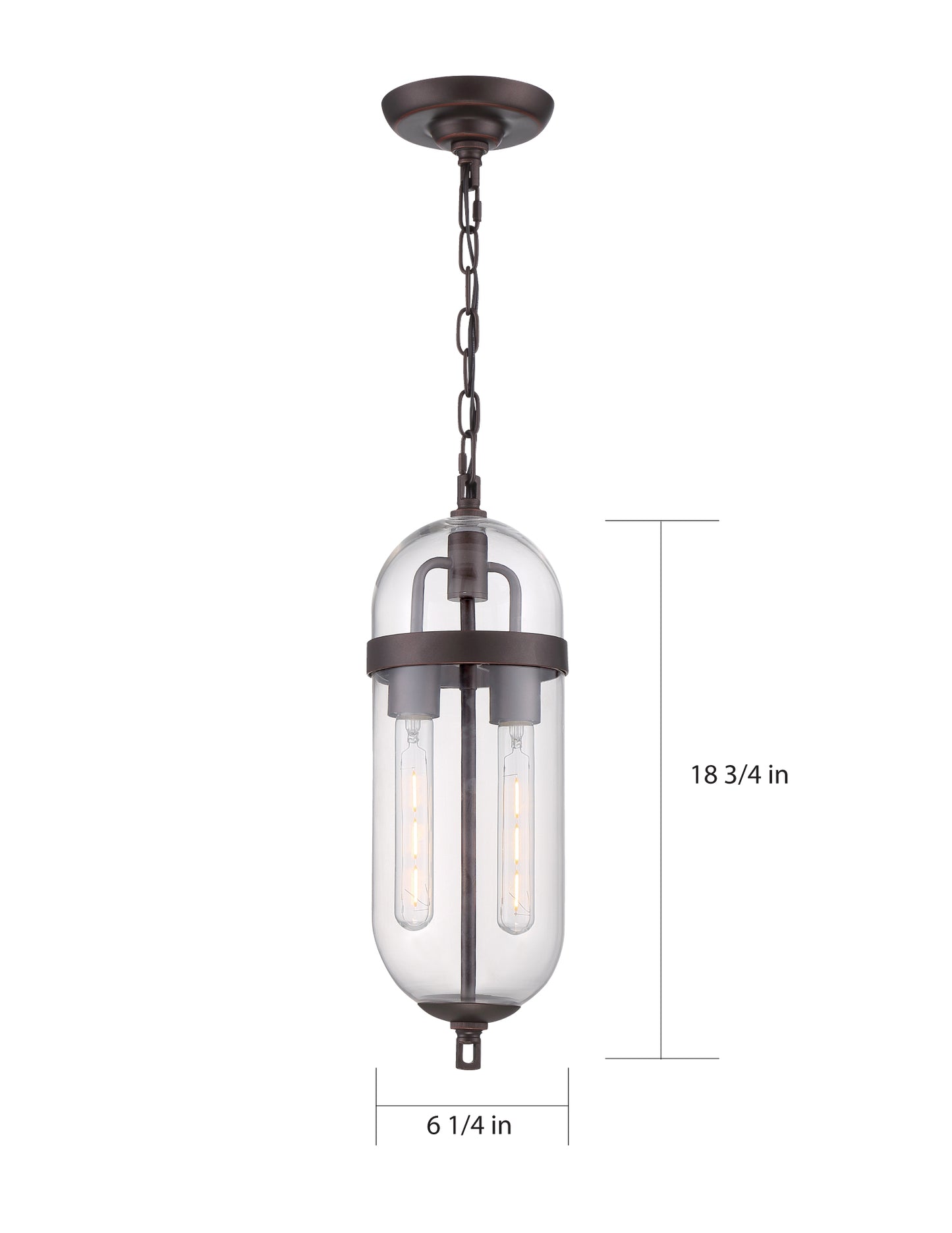 Fathom - 2 Light Pendant - with Clear Glass - Mahogany Bronze Finish