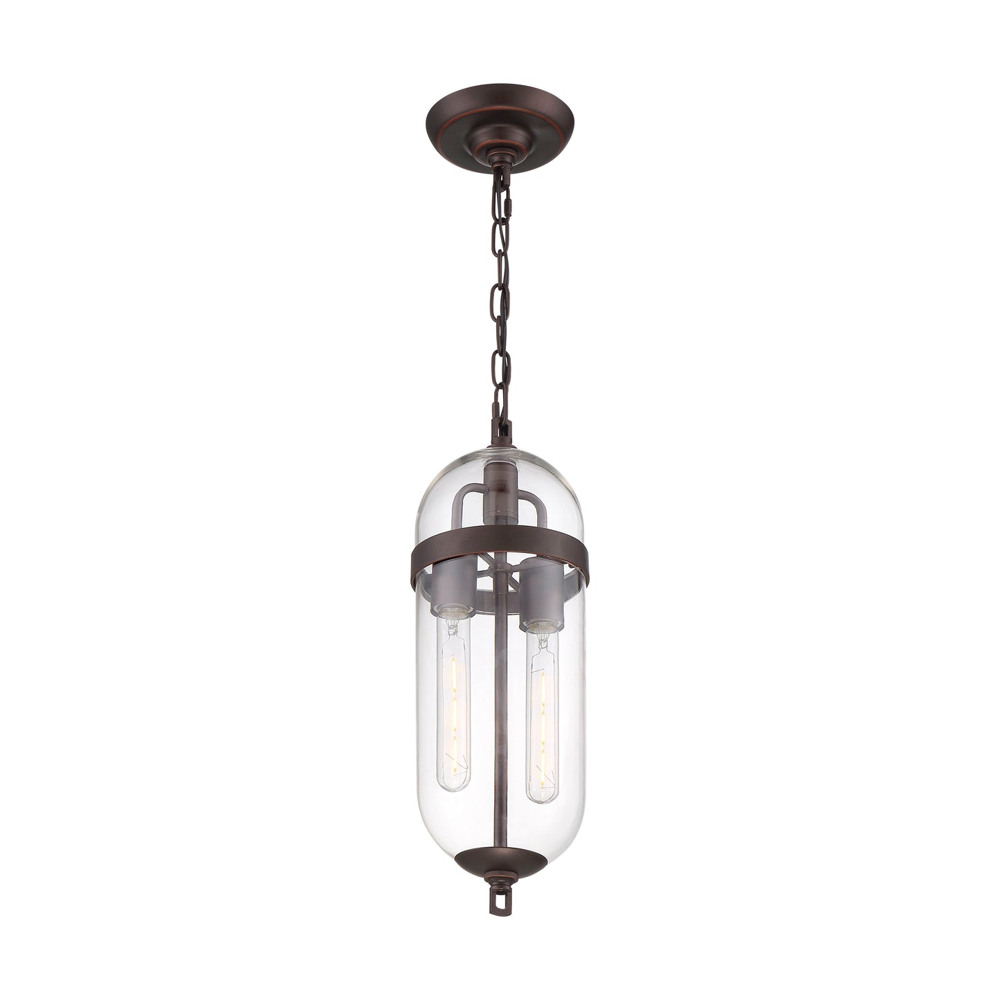 Fathom - 2 Light Pendant - with Clear Glass - Mahogany Bronze Finish