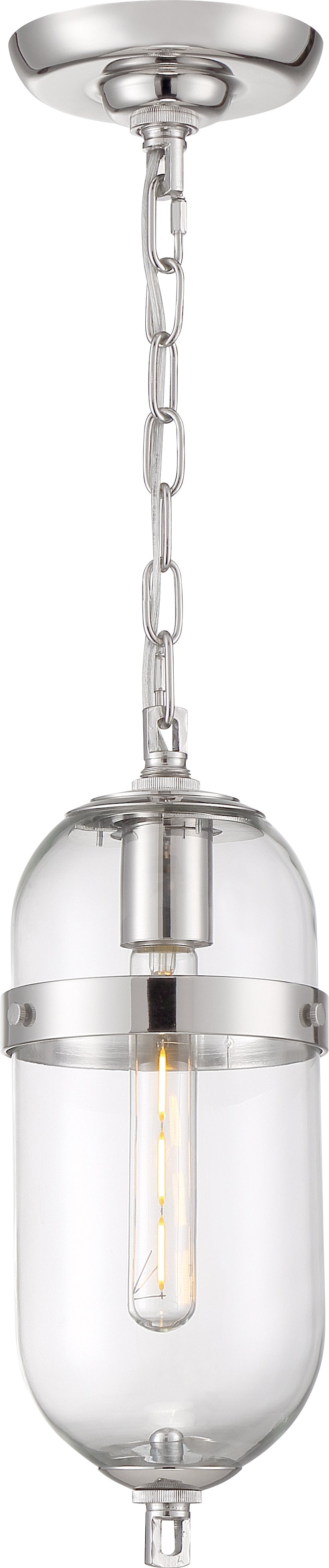 Fathom - 1 Light Mini Pendant with Clear Glass Polished Nickel