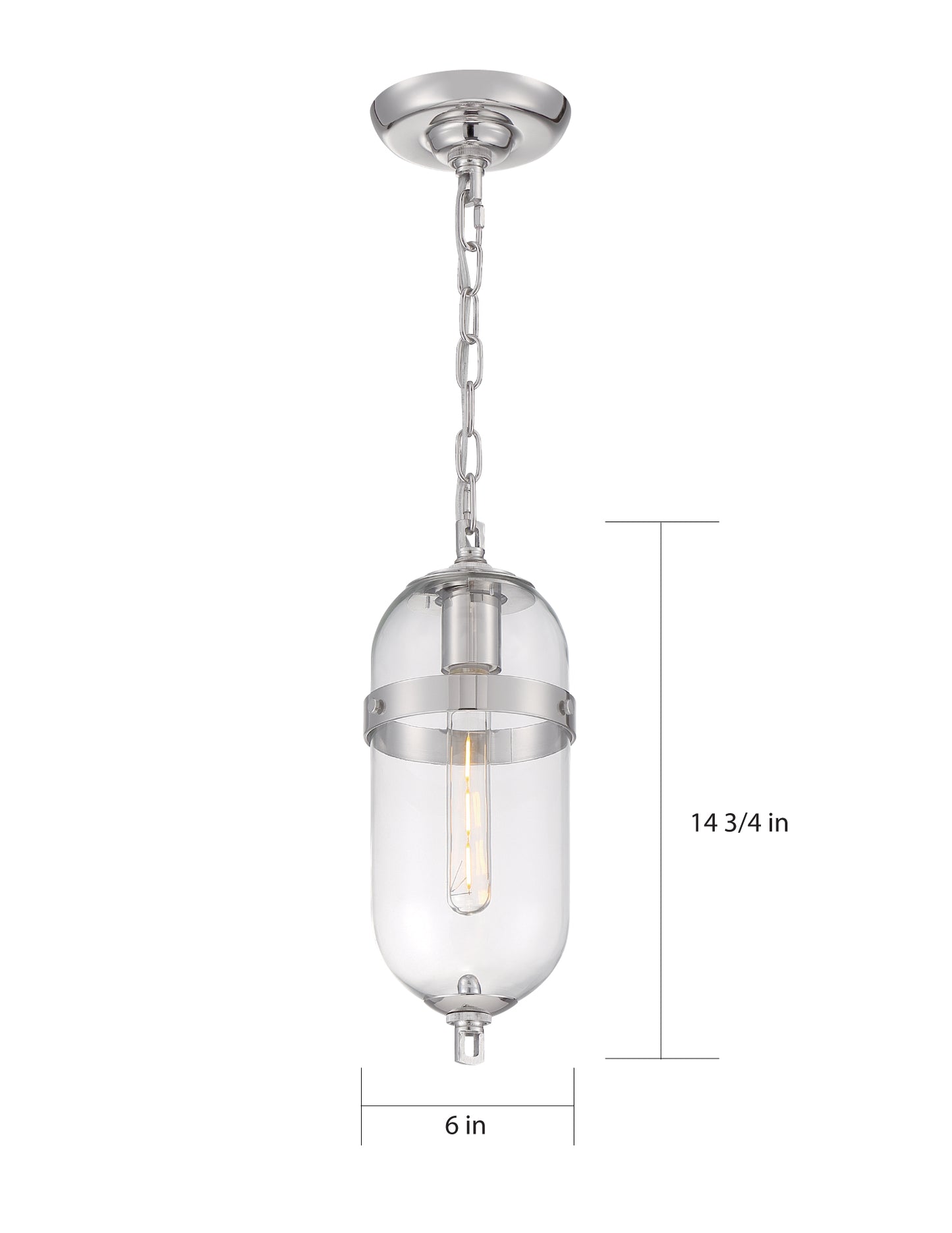 Fathom - 1 Light Mini Pendant with Clear Glass Polished Nickel